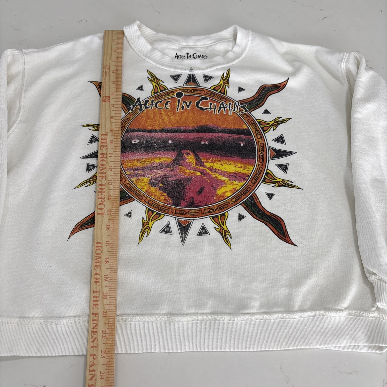 Women’s Alice in Chains Crewneck White Dirt Album Grunge Seattle Staley Size S