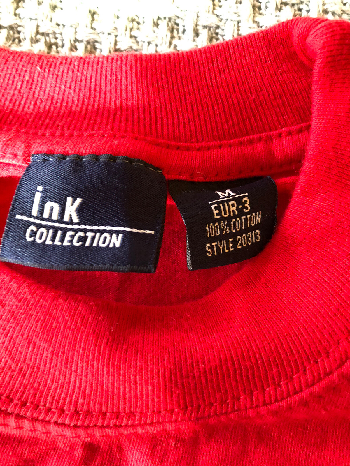 Paris France Size Medium Ink Collection T-shirt Red with Blue & Gray Letters