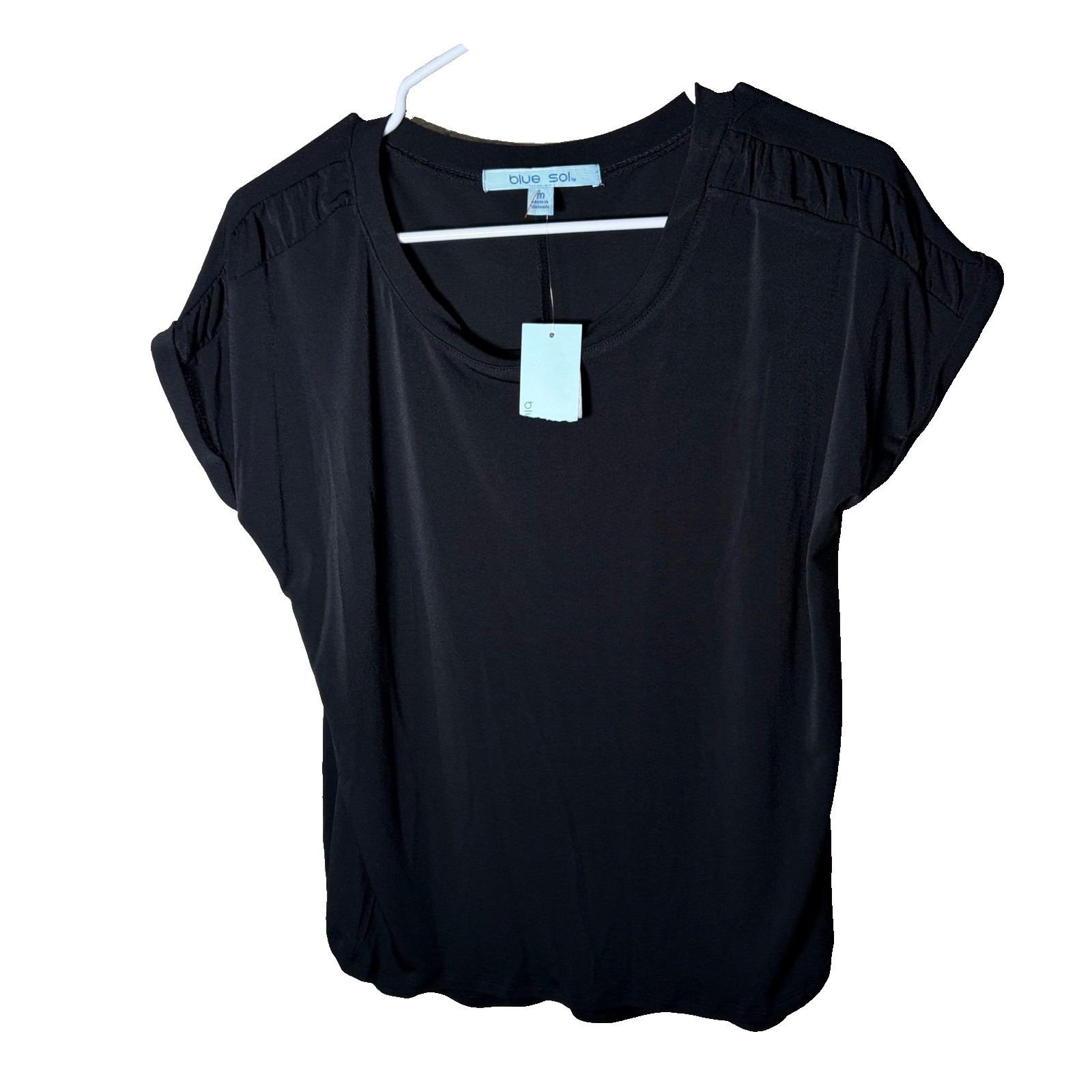Blue Sol T-Shirt Women’s Medium Black Short Sleeve Round Neck Top Shirt NWT