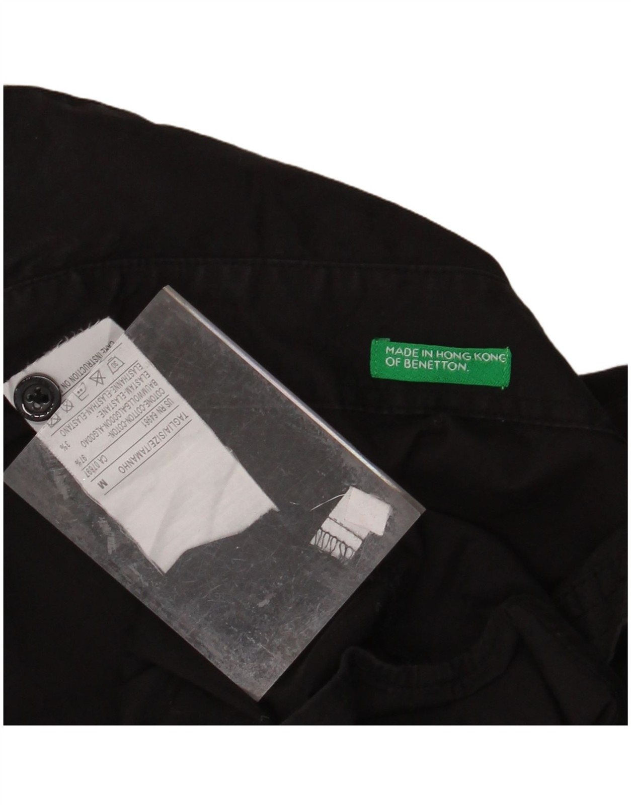 BENETTON Womens Pullover Shirt UK 14 Medium Black Cotton CM09