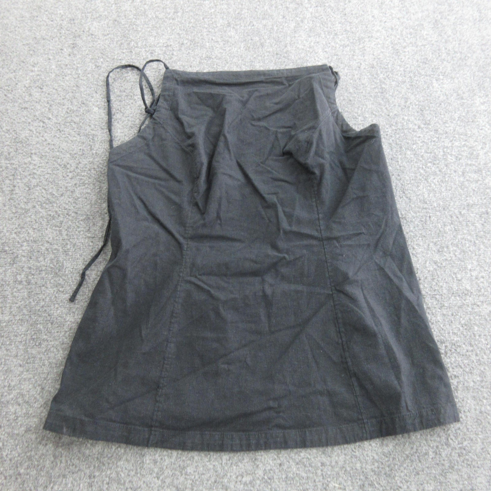 Maeve Tank Top Womens XL Black Linen Blend Wrap Tie Casual Summer Light Classic