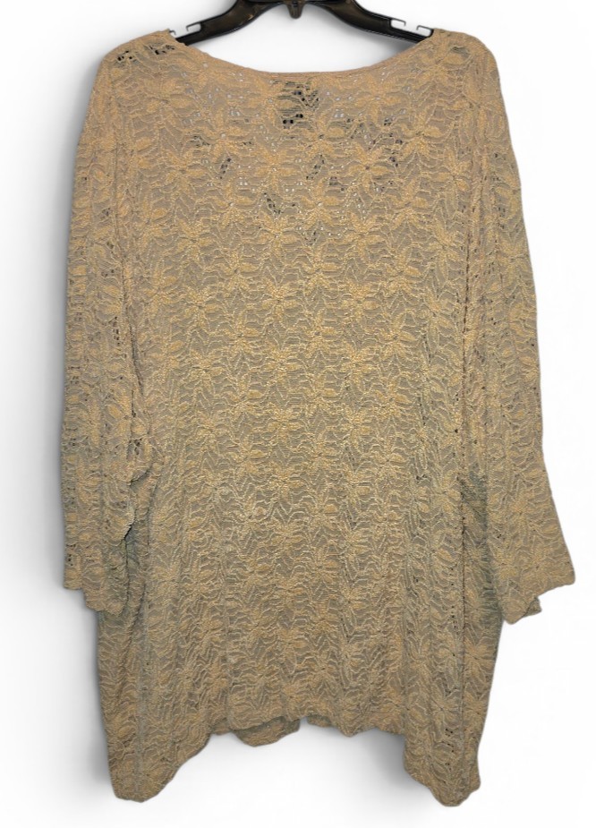 Maggie Barnes Stretchy Pale Yellow One Piece Blouse Top Size 4X 30/32