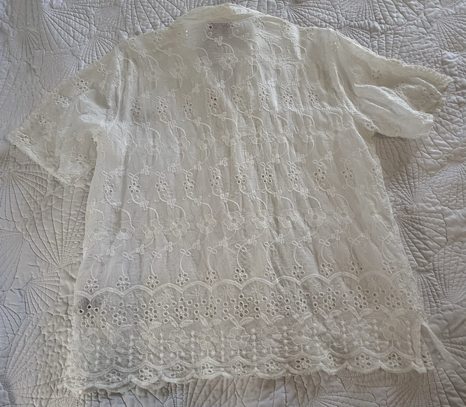 Johnny Was Deena White Button Down Blouse