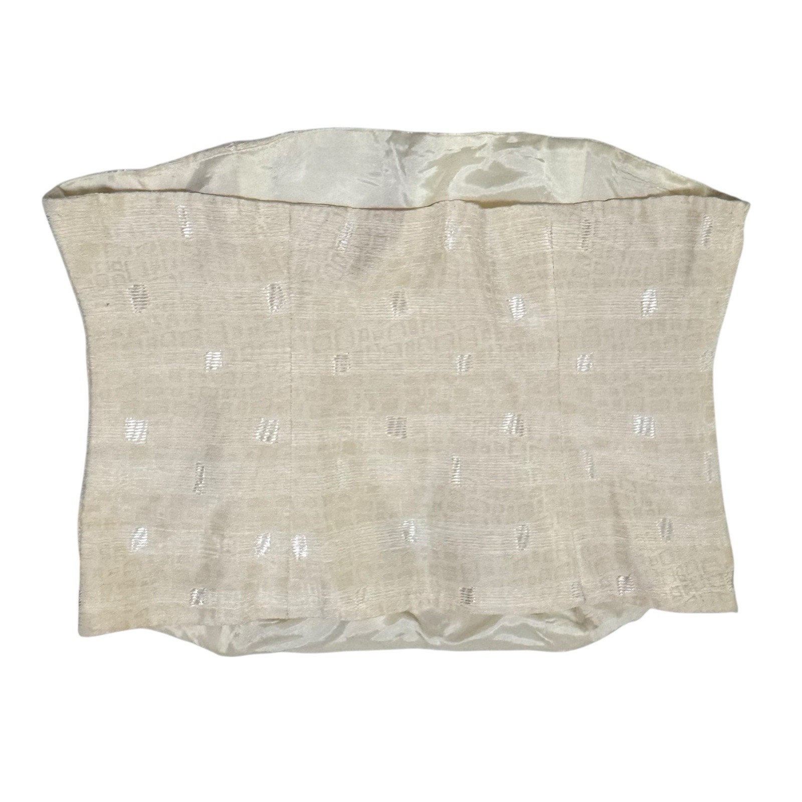 Michael Desjardins Y2K Strapless Corset Top Ivory Minimalist Coquette Bustier 10