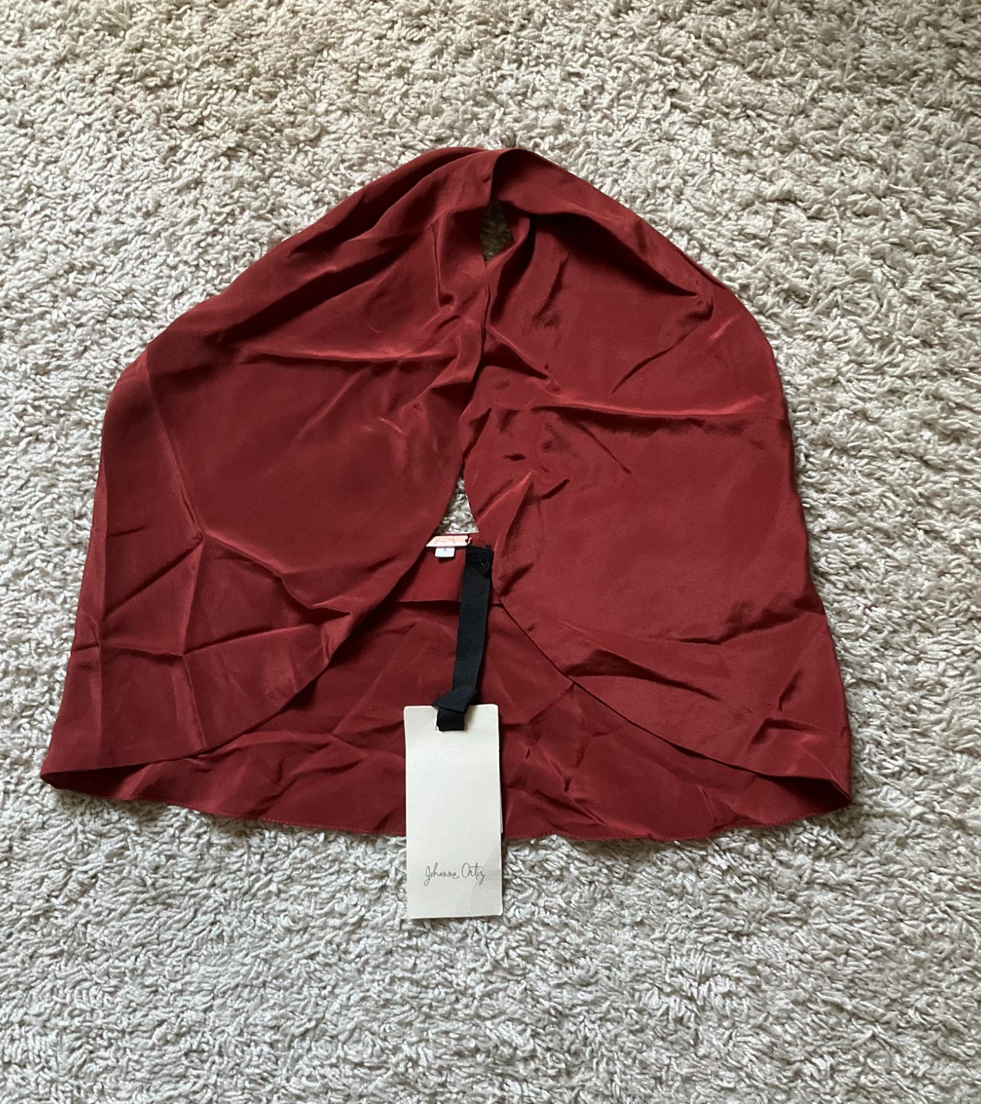 JOHANNA ORTIZ IN A MIST SILK CROP TOP SIZE 6 RUST