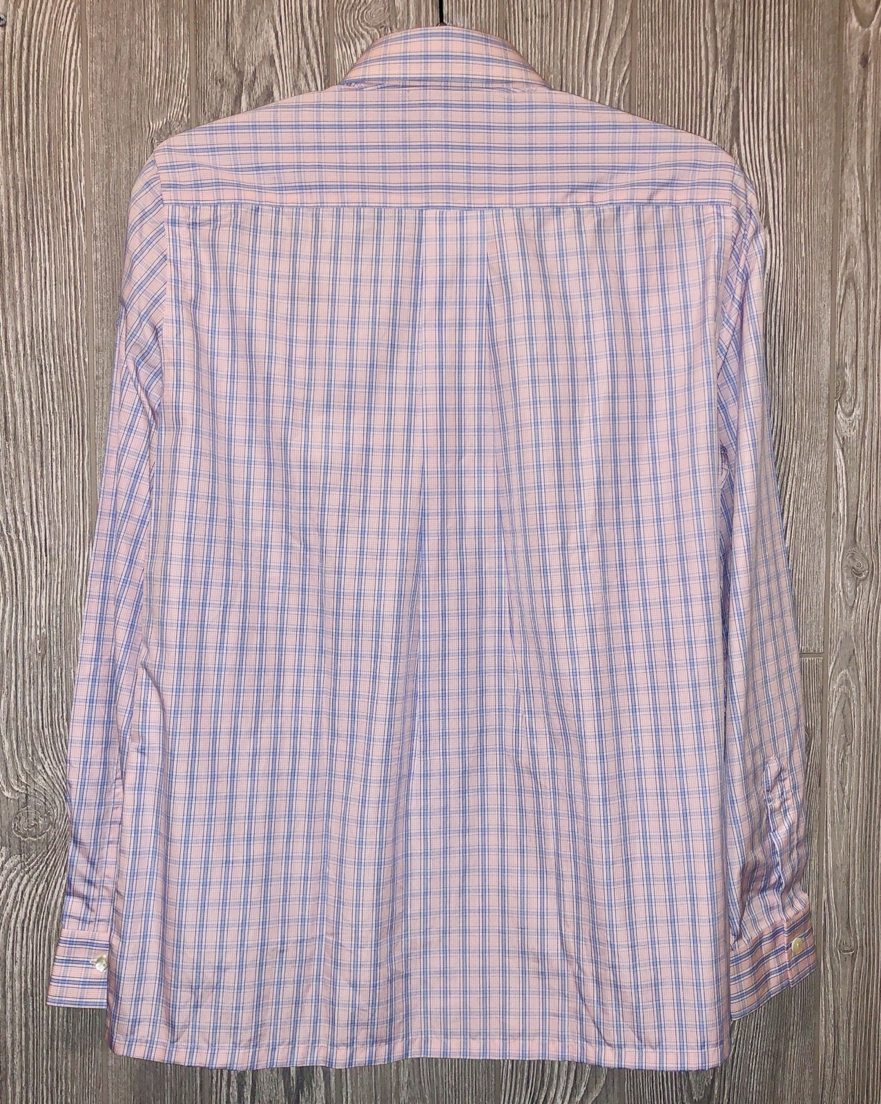 GIORGIOS Palm Beach Pink Blue White Plaid L/S Cotton Dress Shirt NEW Womens Sz L