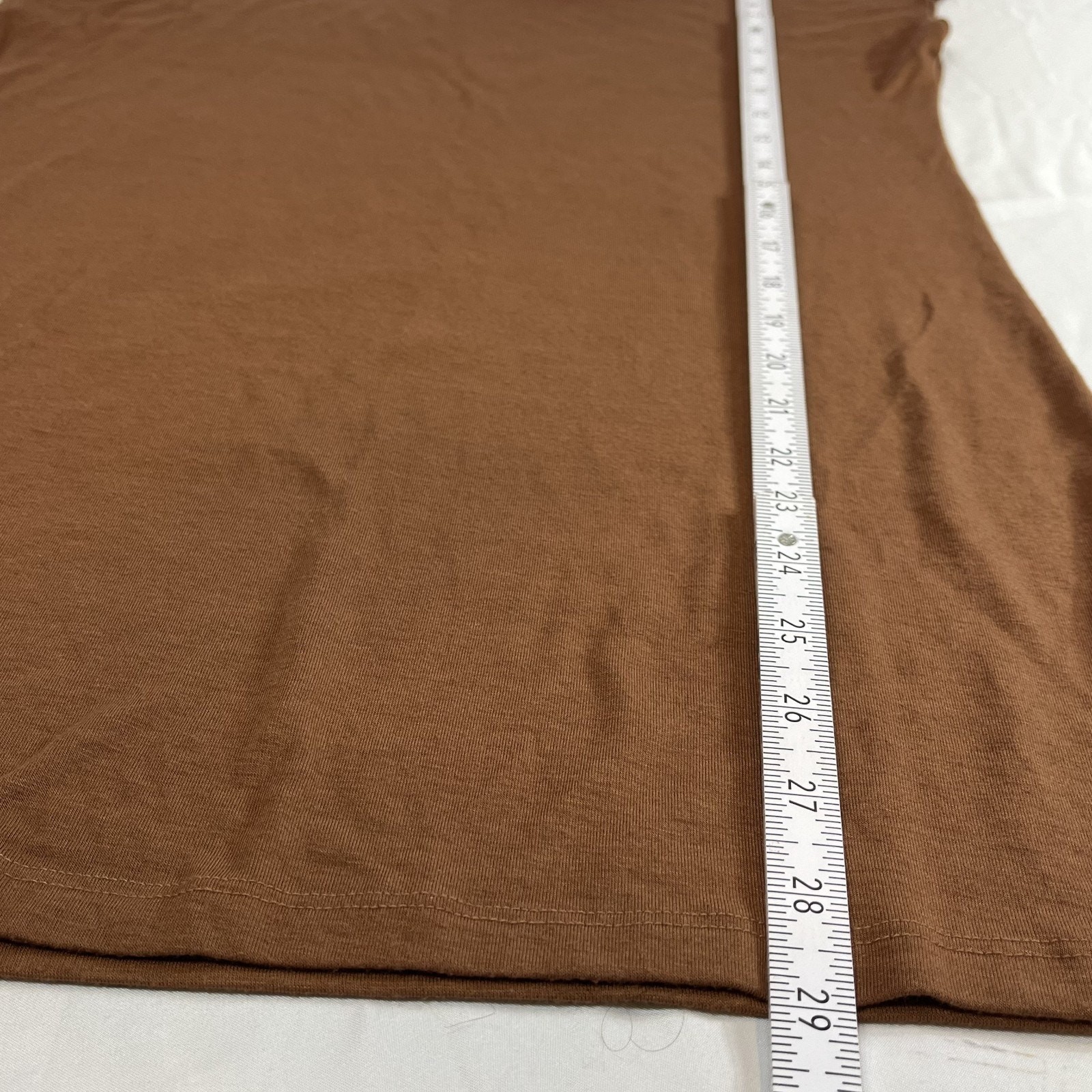 Layers Clothing Womens Knit Top Brown Short Sleeve Casual Medium Basic