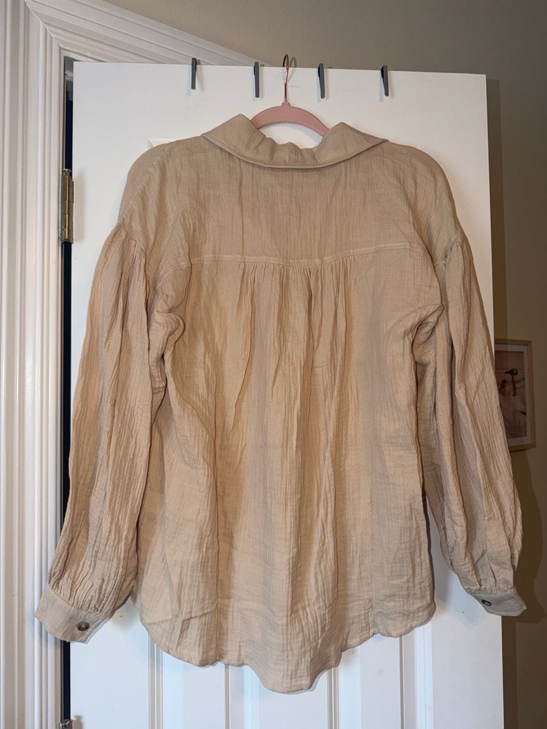 Entro Women’s Long Sleeve Cotton Gauze Button Down Shirt