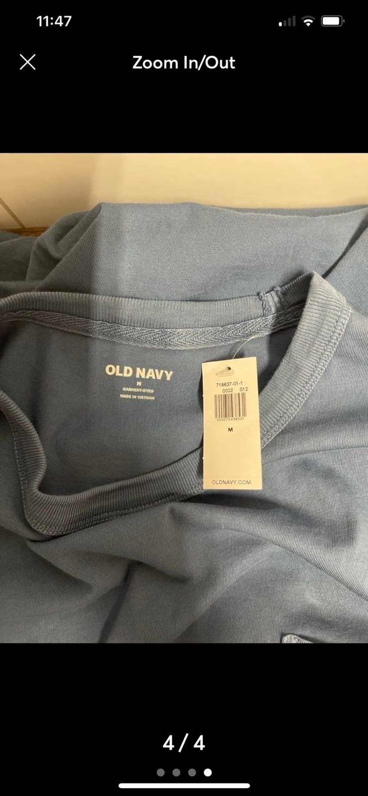NWT Oversized Medium/Large Basic Long Sleeve Blue Old Navy tee (unisex fit?)