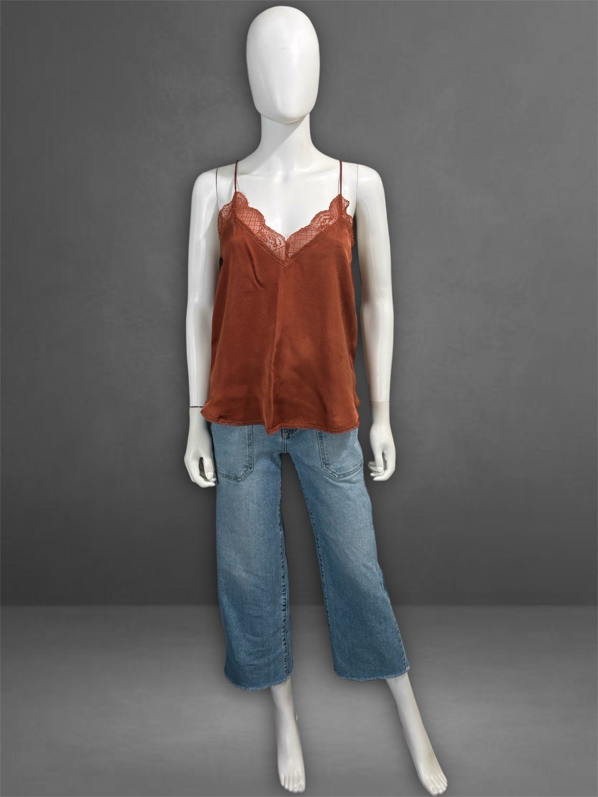 LOVESTITCH Women’s Sleeveless Bronze Zarina Silk Blend Cami Size S