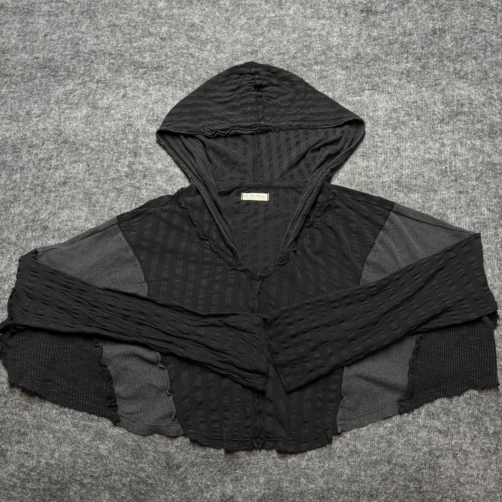 Free People FP Womens Waffle Knit Oversized One Scout Crop Jacket