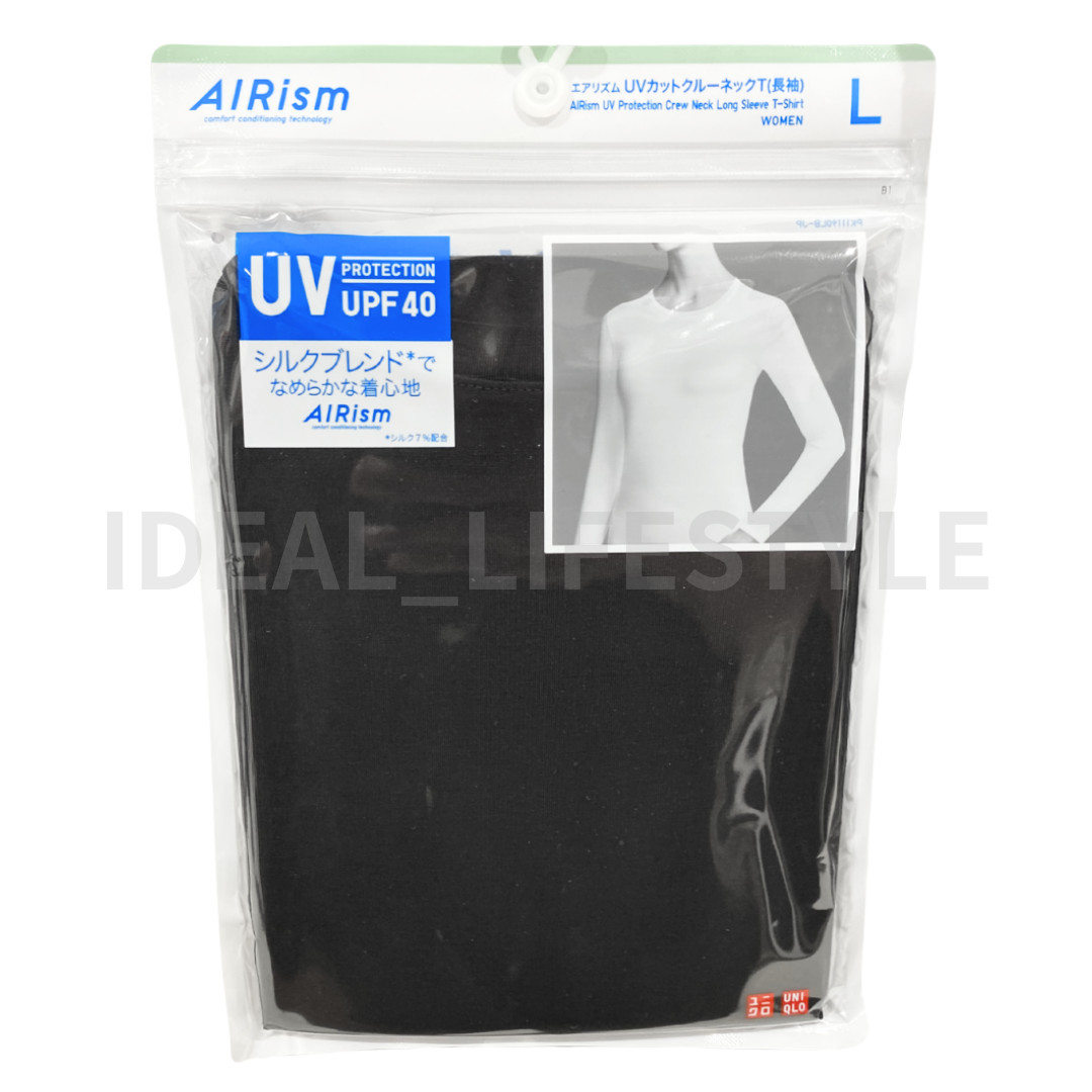 UNIQLO AIRism UV-Protection Crew-Neck T-Shirt Silk Blend UPF40 482155 Women NWT