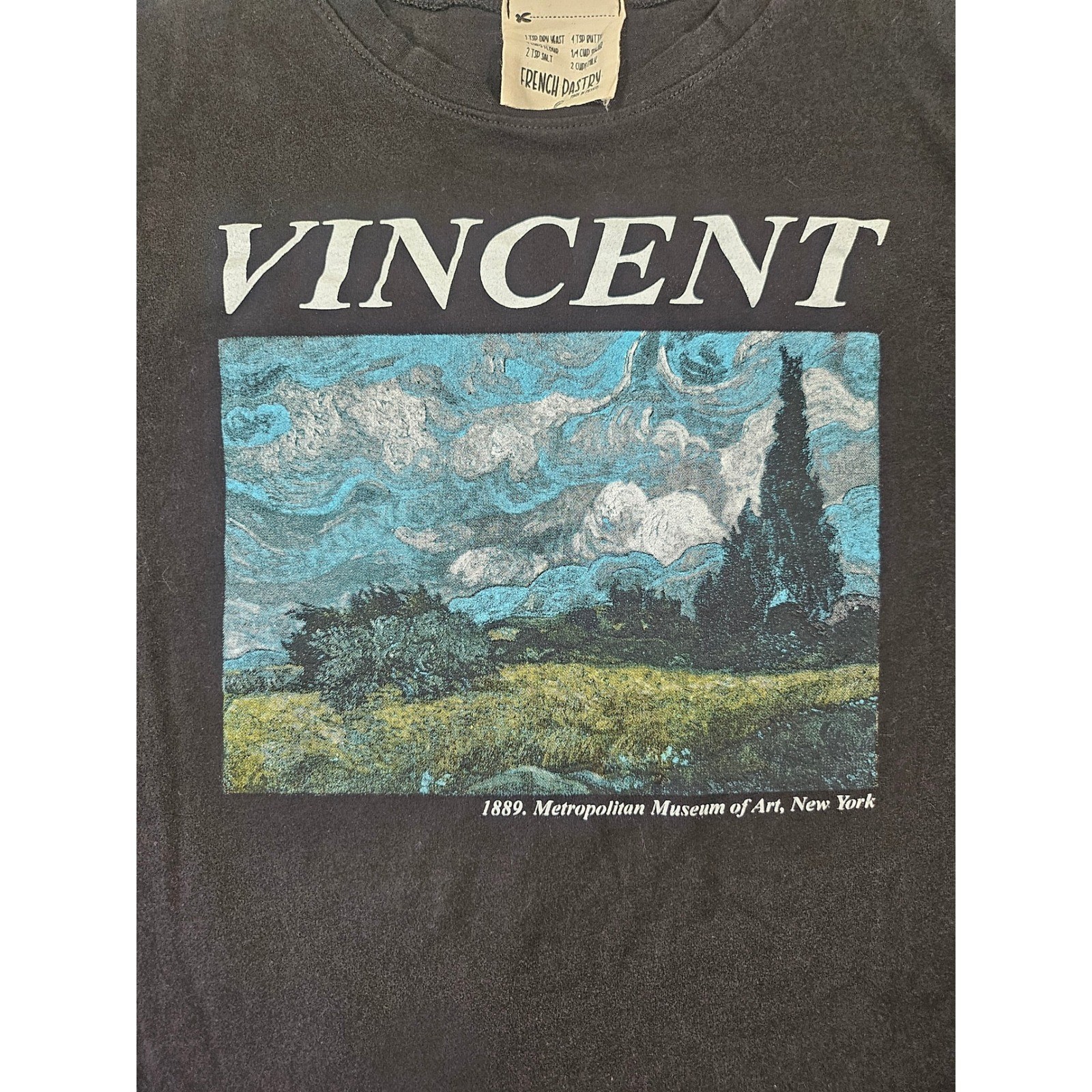 French Pastry Van Gogh Vincent Art Graphic T-Shirt Black XL Met Museum Tee