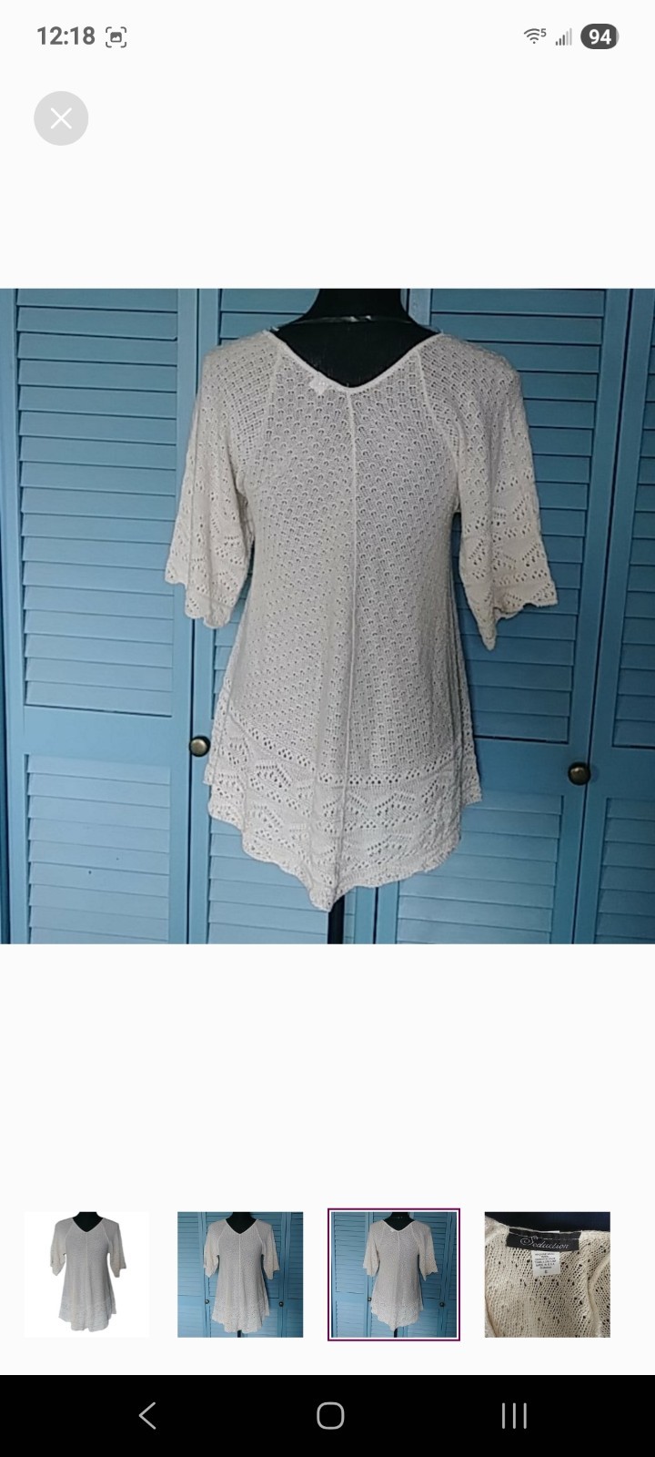 Seduction Cream Colored Acrylic Top