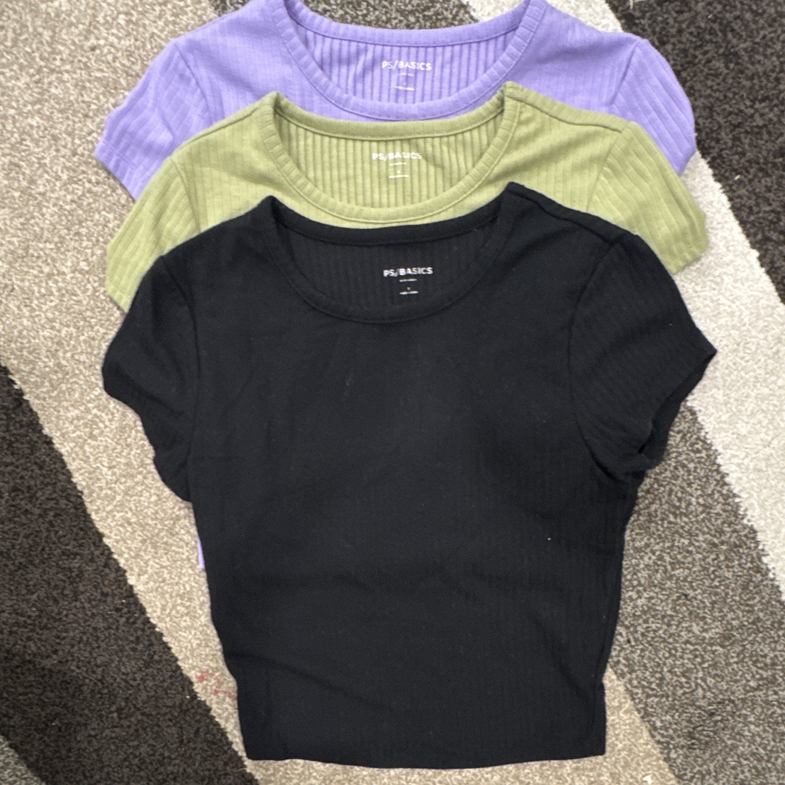Lot of 3. PS/BASICS by PacSun Women’s Solid Knit T-Shirt Short Sleeve. Size S