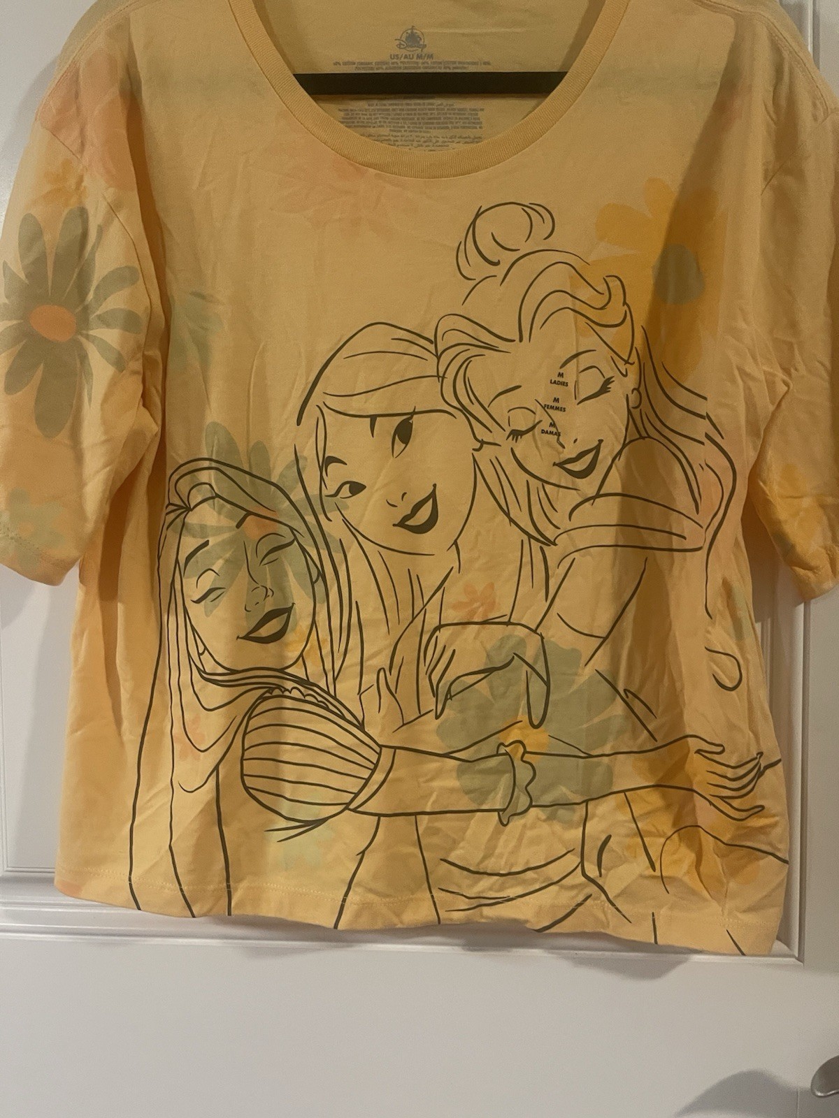 Disney Parks Princess Mulan Rapunzel Belle Parks NEW Yellow Shirt Women’s Size M