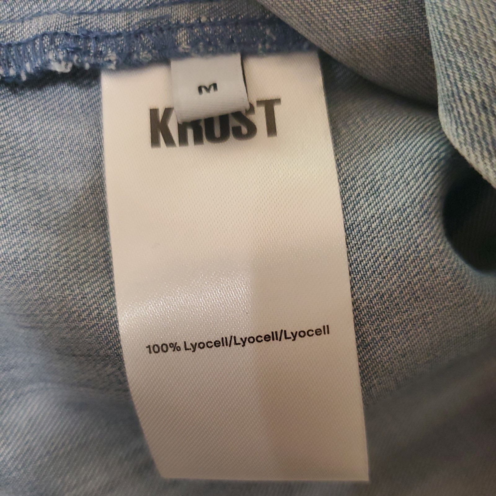 KROST Oversized Denim Shirt in Light Wash. Size M. New With Tags