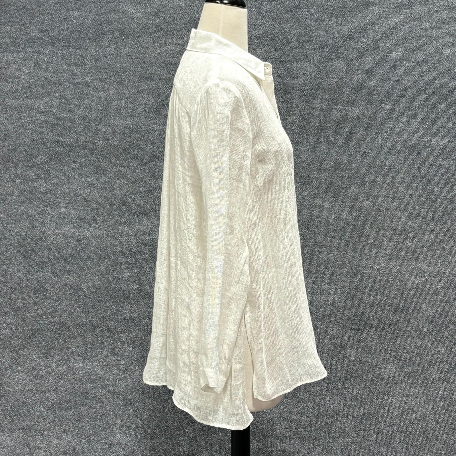 Staples Los Angeles Shirt Womens XS White Linen Button Front Tunic Top