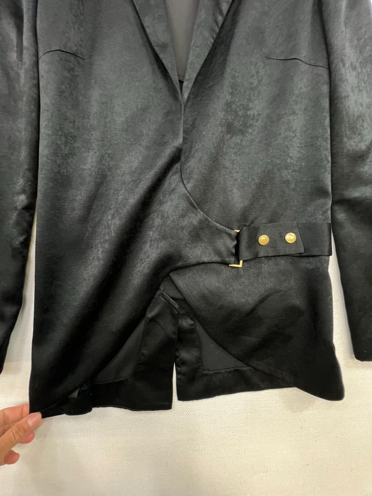 Free People Men’ Asymmetrical Side Buckle Sleek Blazer Size SP Black