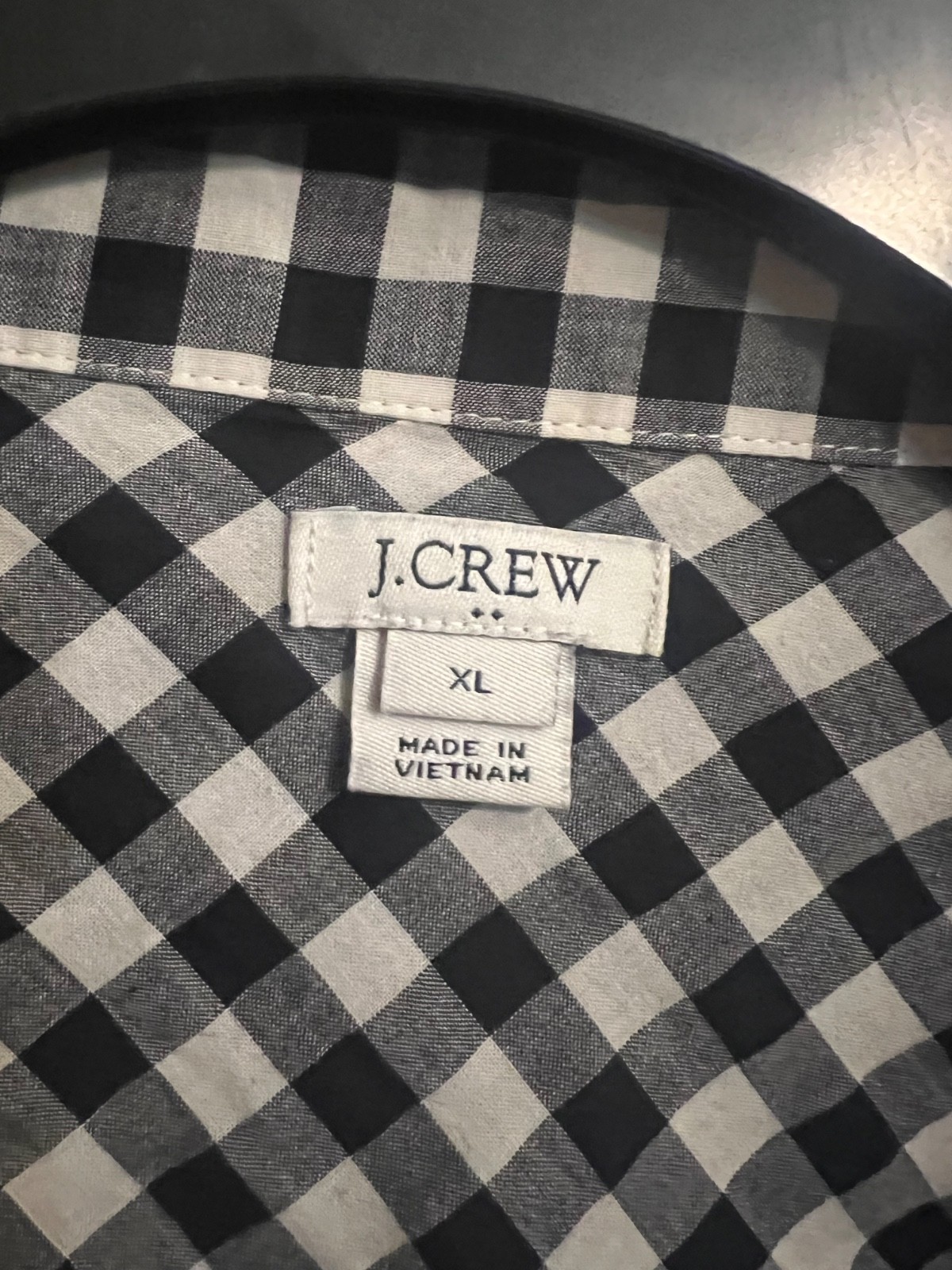 JCREW Black & White Gingham Plaid Button Down Top Tie Front Cropped Preppy