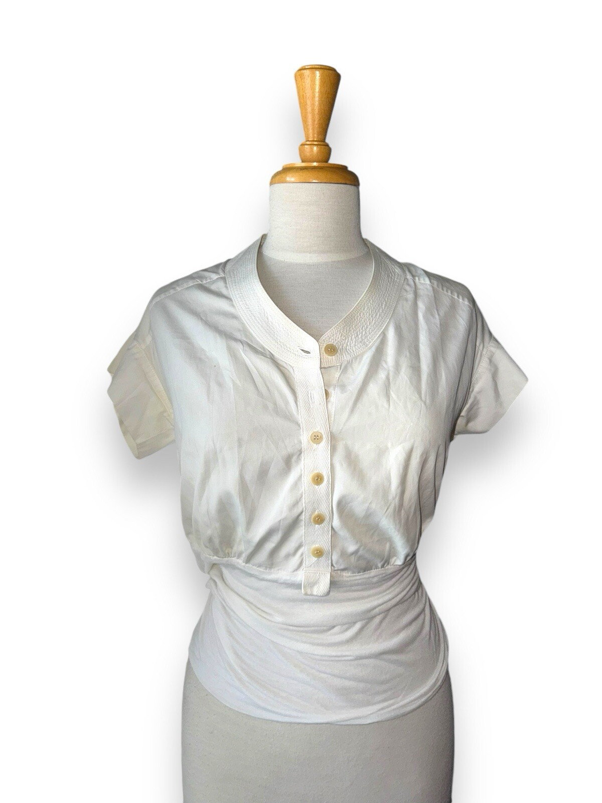YIGAL AZROUEL NY 1/2 Button Blouse Made in USA size 4