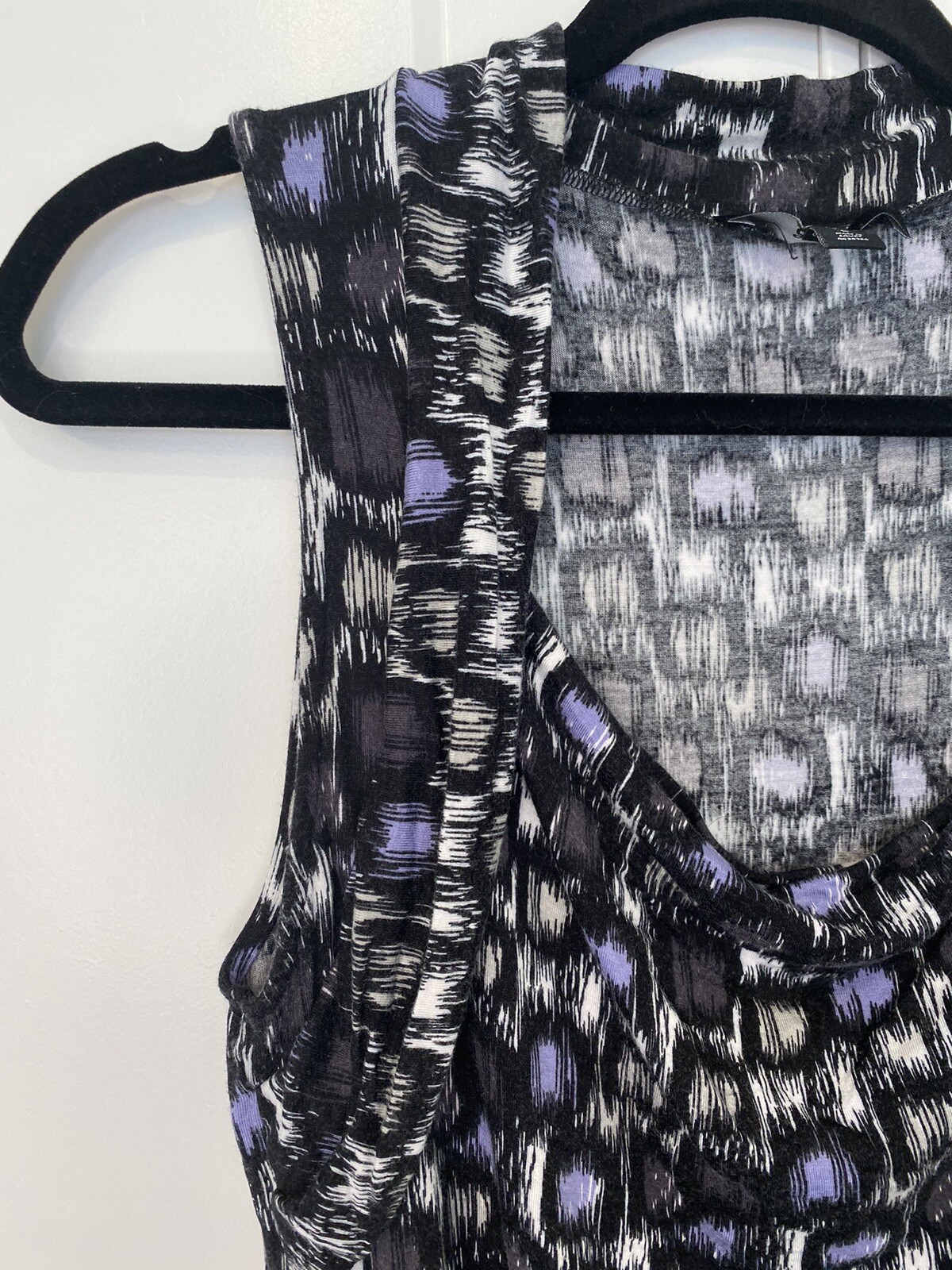 NWT GNW Black/White/Purple Sleeveless Top Large