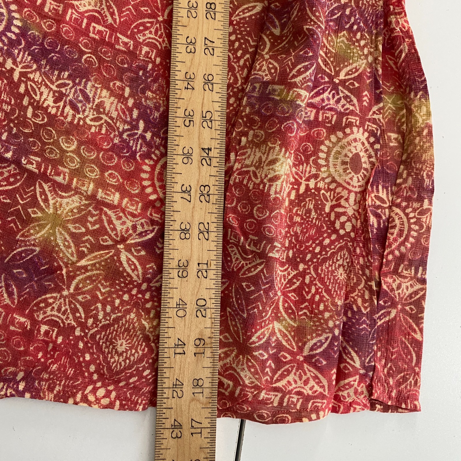 Catherines Open Front Kimono Cardigan Size 5X Red Orange 3/4 Sleeves