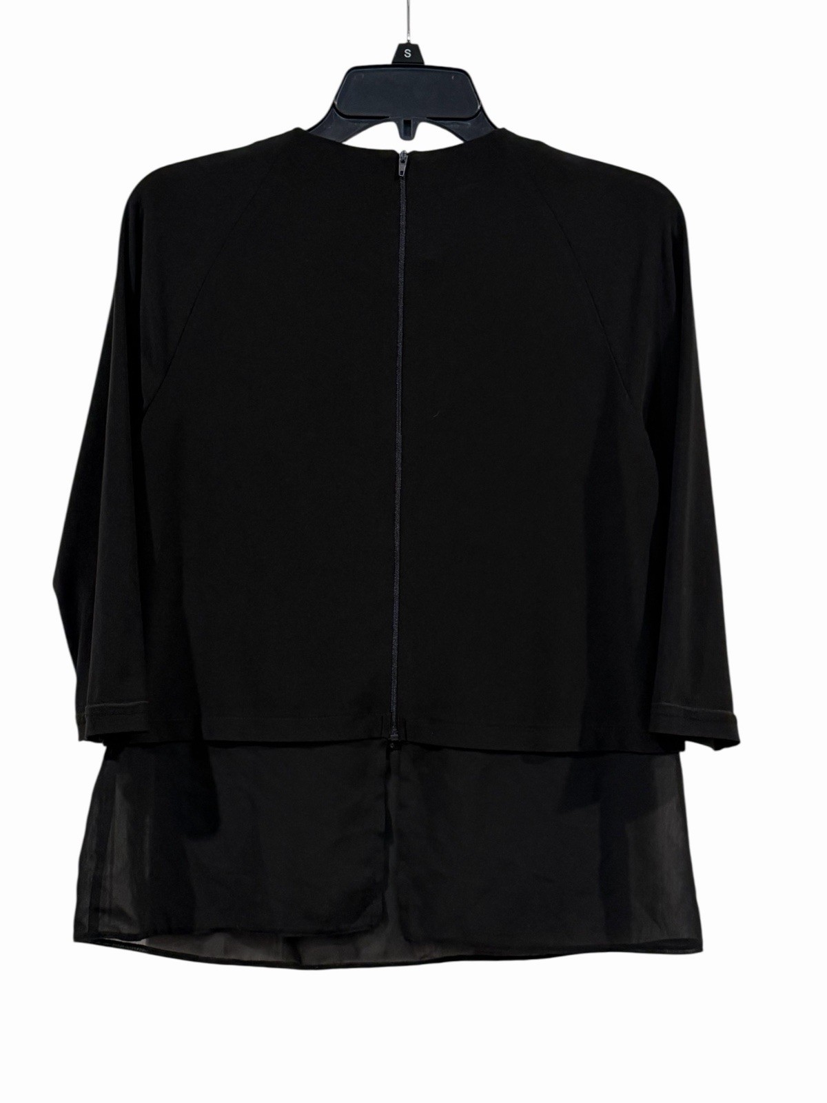 Ermanna Black Top W/ Multicolor Geometric Panel Women’s Size 42 Art To Wear