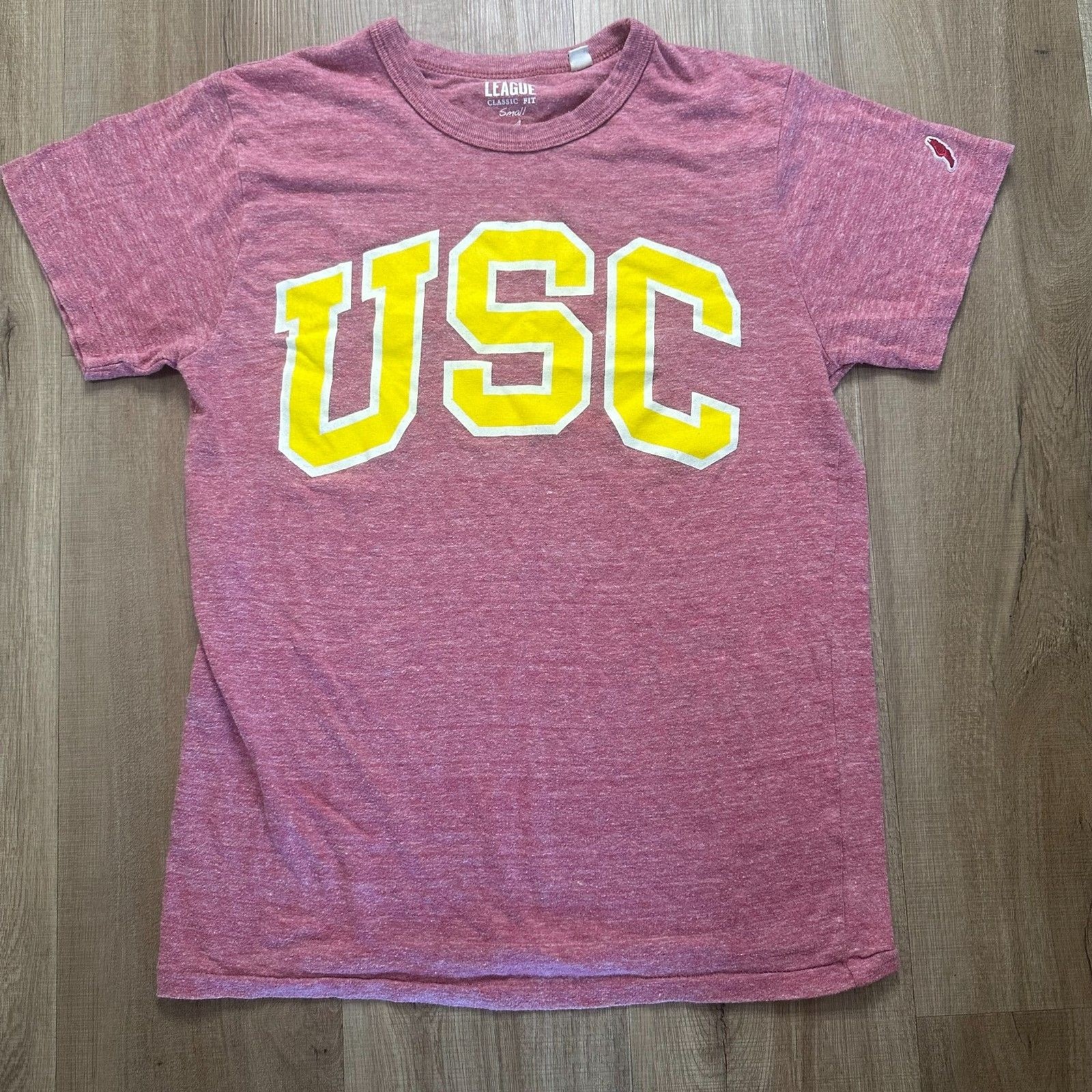 USC Trojans League Women’s Small Heathered Red Heavy Duty Shirt