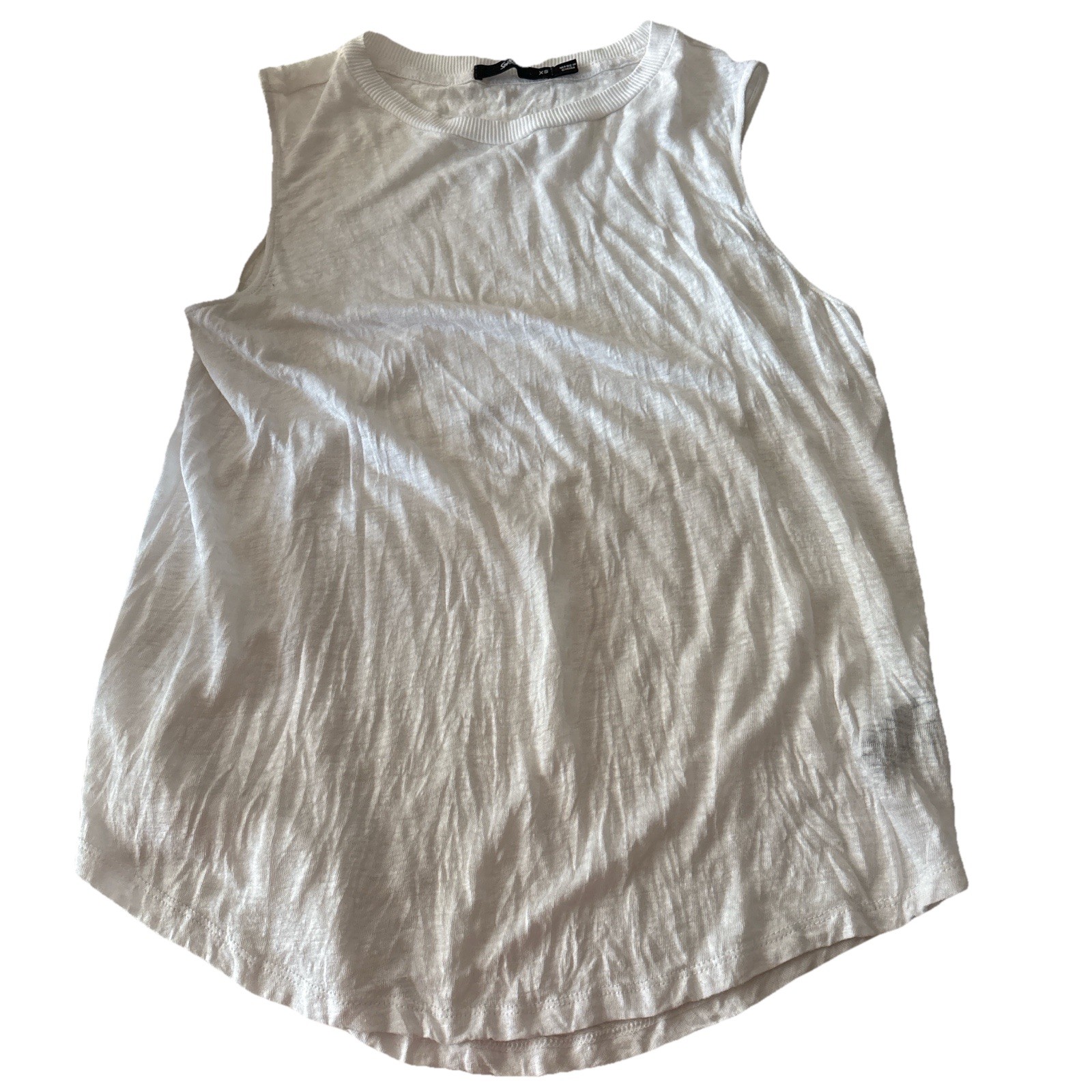 Sportsgirl Women’s Tank Top 100%Linen, XS stretchy 8-12 white,soft fabric#111