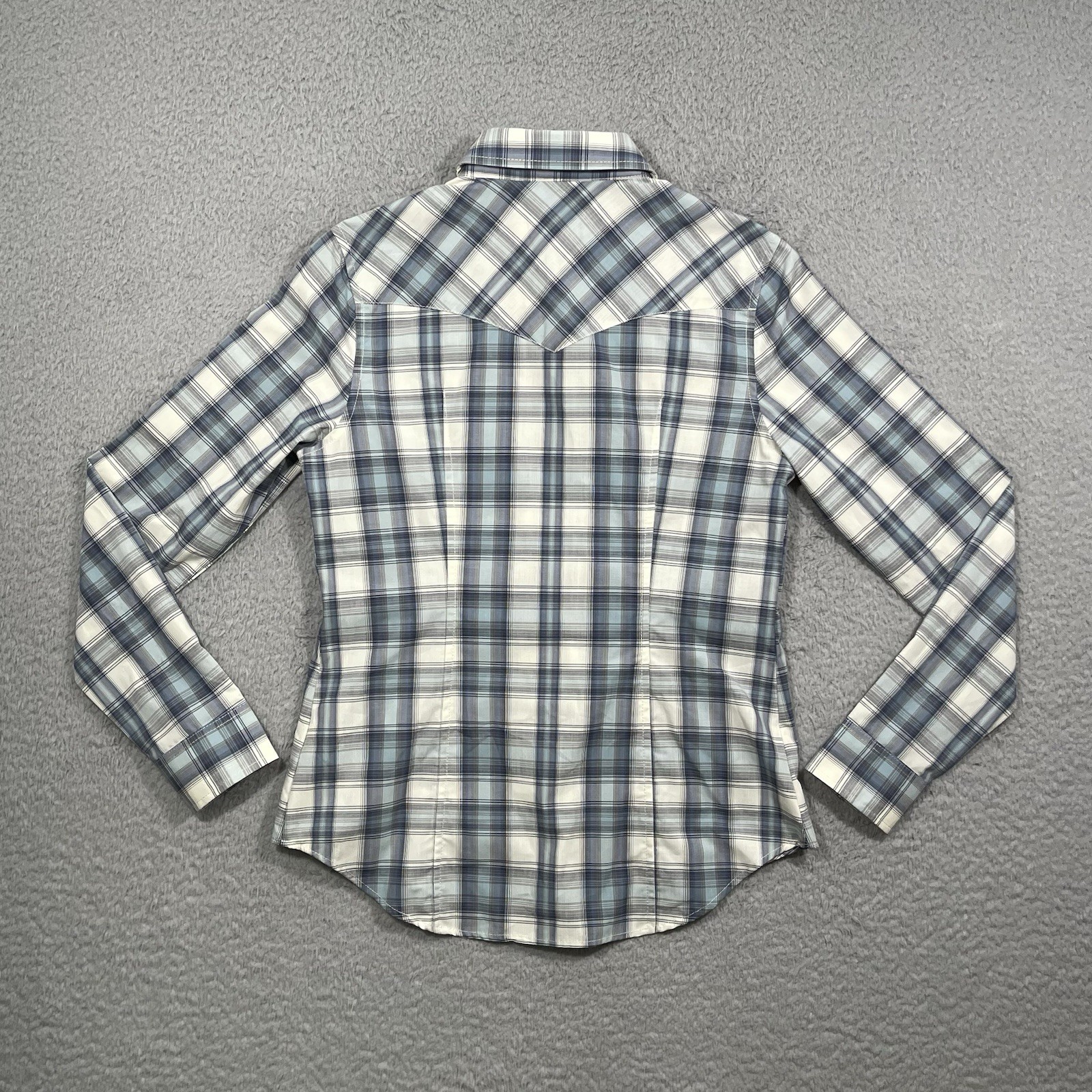 Pendleton Women’s XS Blue Plaid Pearl Snap Button Up Long Sleeve Shirt Western