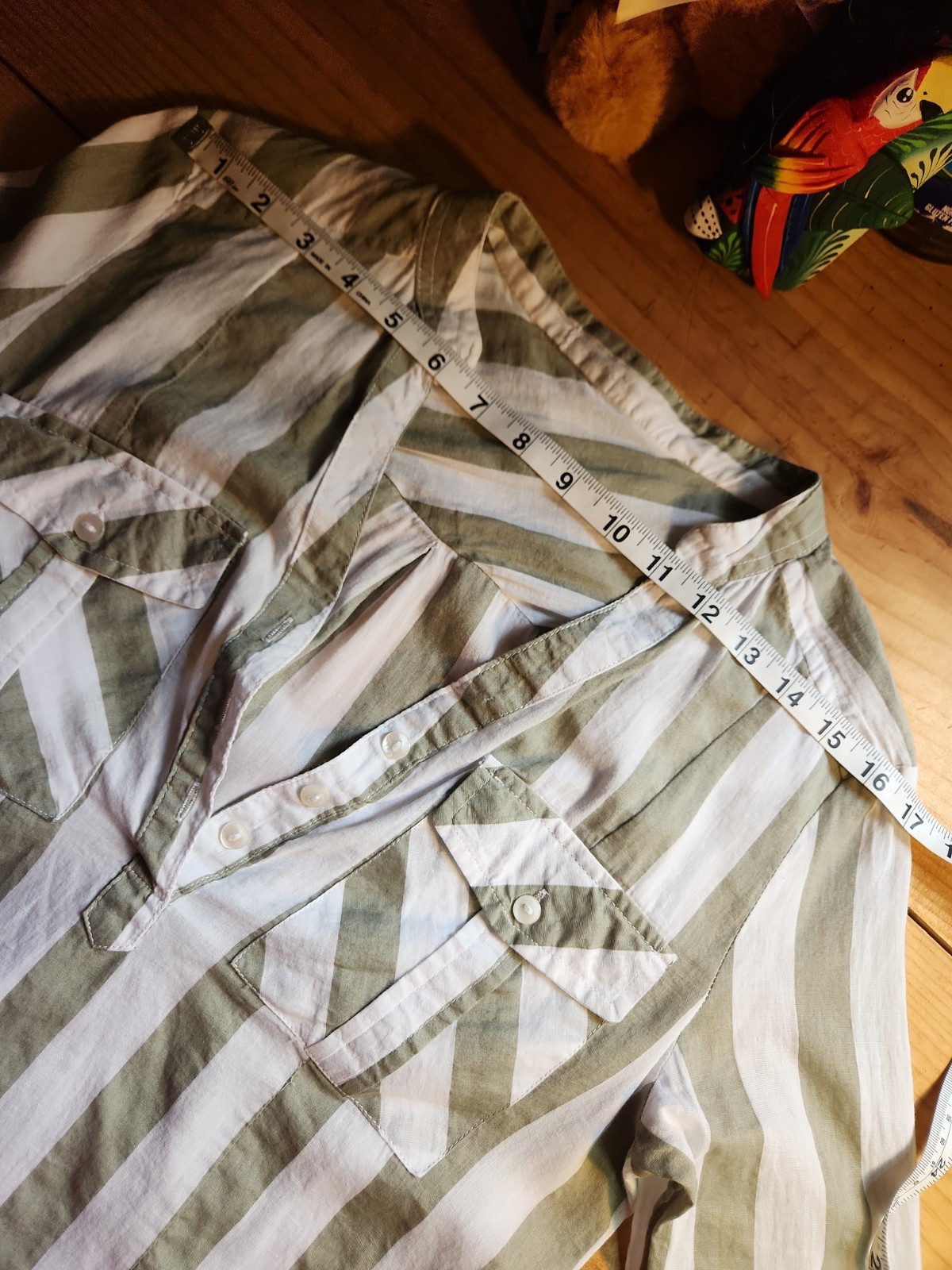 Eden And Olivia Woman’s Cotton Quarter Sleeve Stripped Tunic, Sz S.