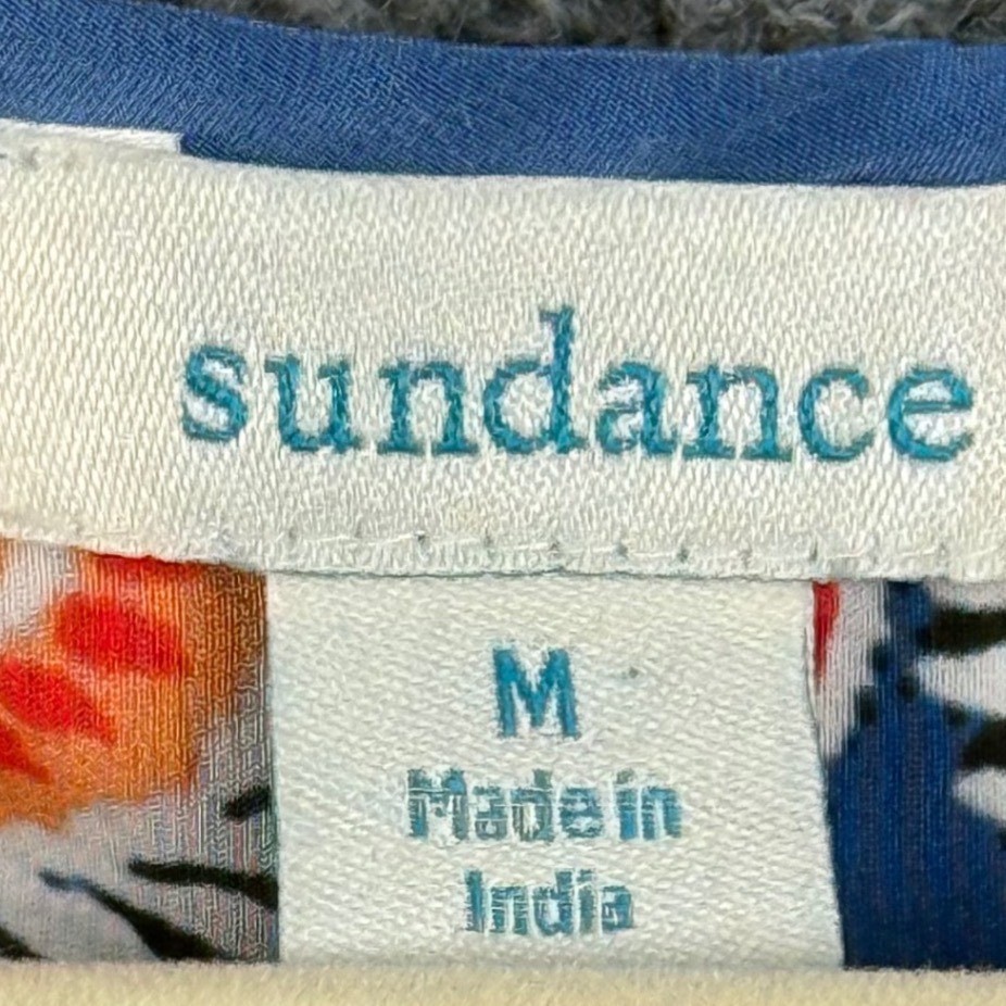 Sundance M Boho Paisley Viscose Blouse Indie Peasant Art Breezy Tribal Colorful