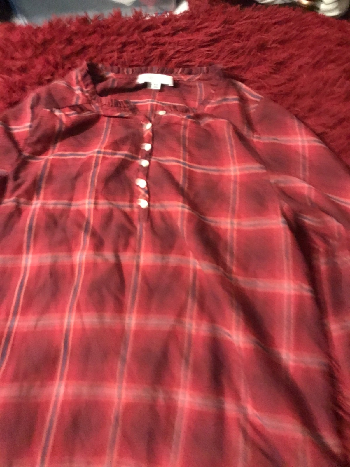 Daily Thread Women’s Red Plaid Casual shirt Size medium