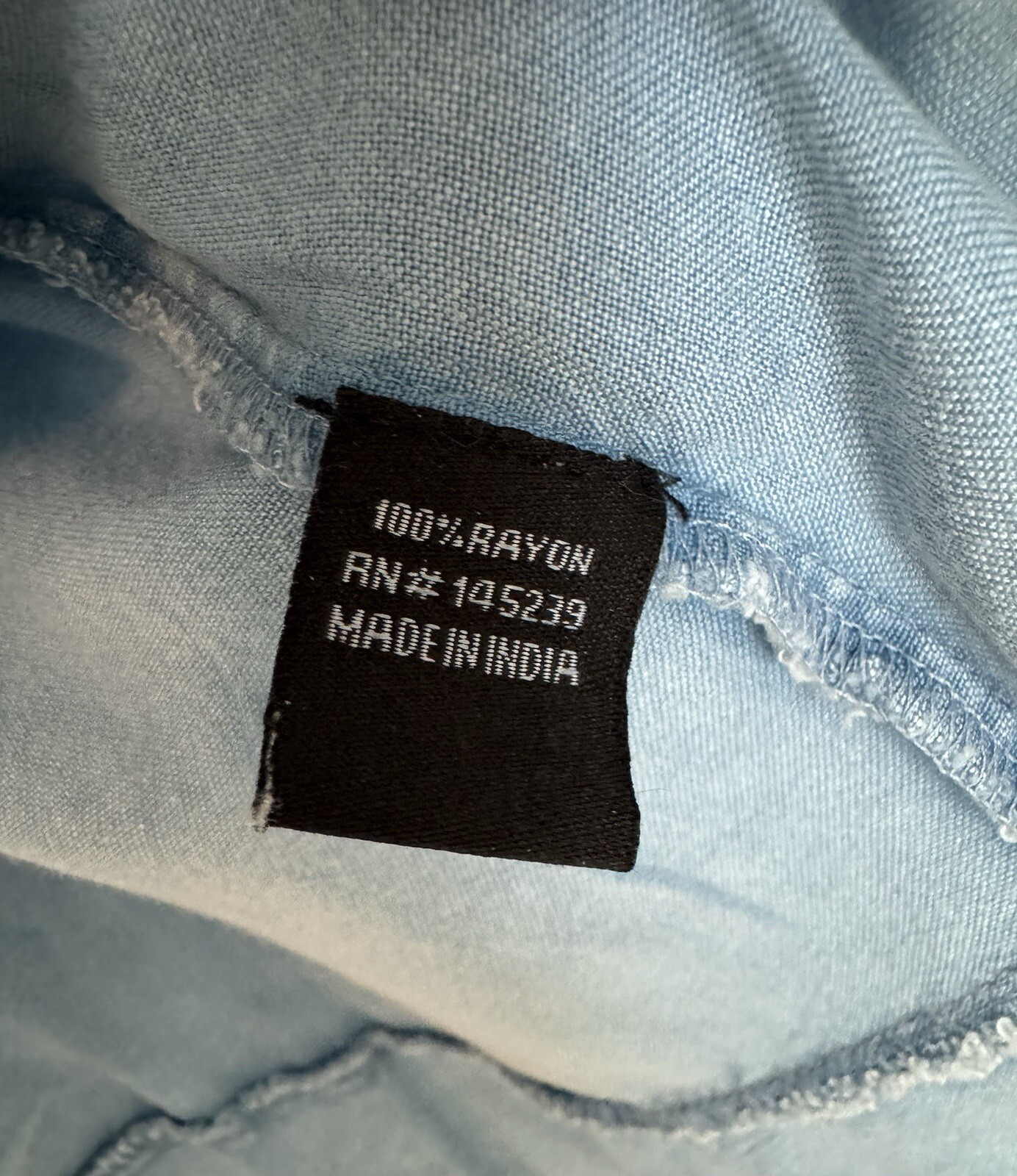 Style Envy Rayon Women’s XL Chambray Look Blouse With Detailed Sleeves NWOT