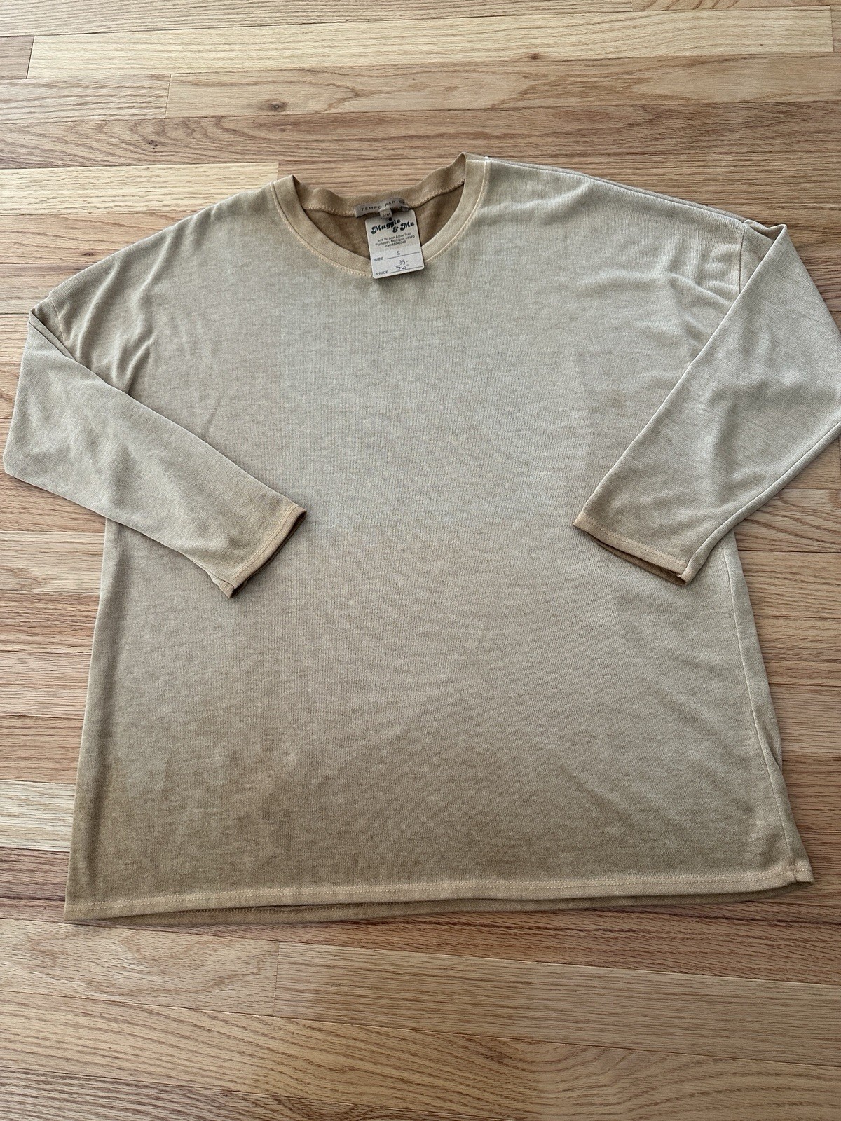 Tempo Paris Oversized Gold Ombré Boutique T Shirt NWT S/M $56