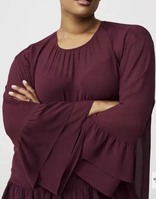TORRID TUNIC CHIFFON BLOUSE LONG SLEEVETOP 6 6X 6XL 30 NEW