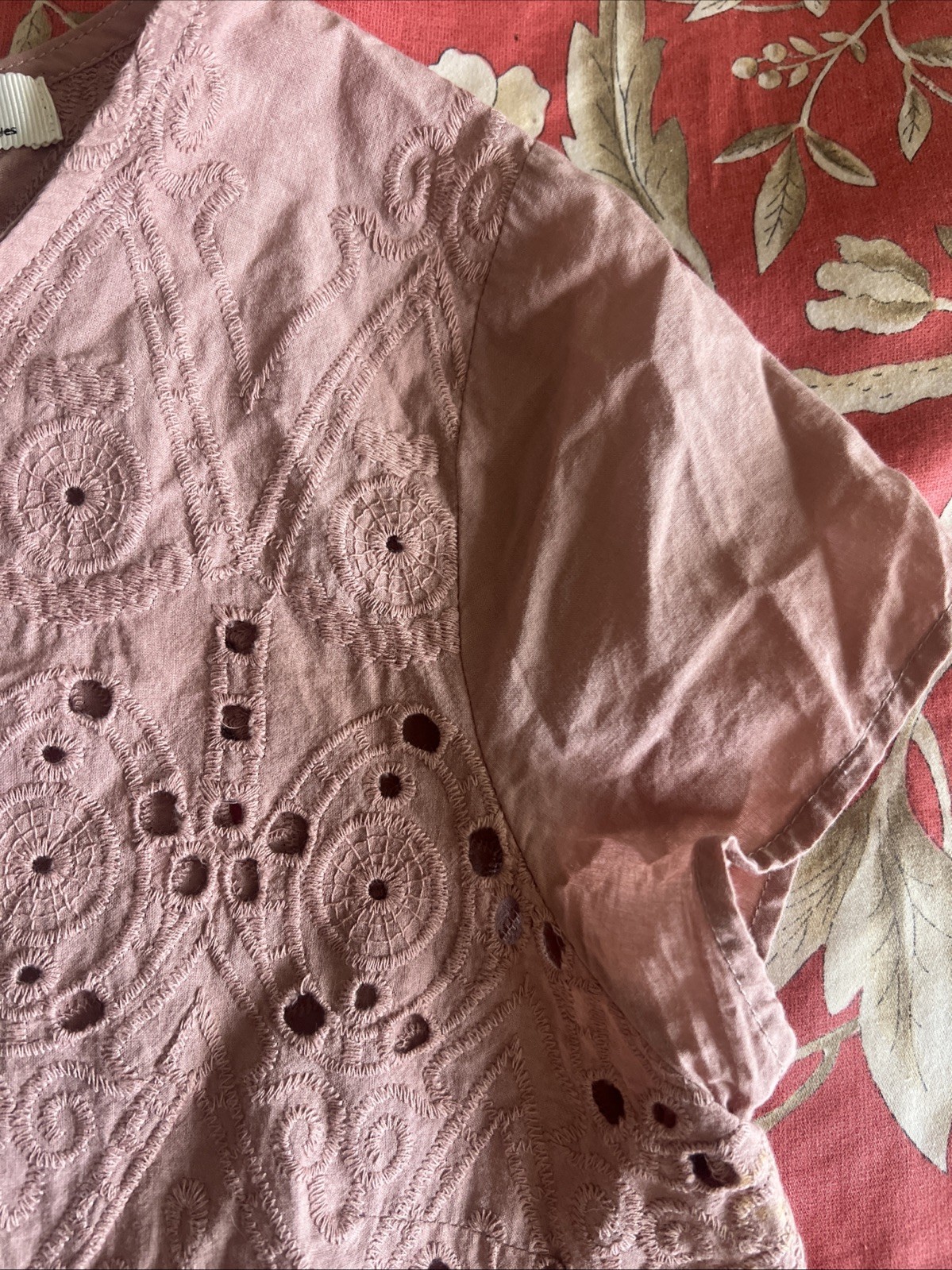 monteau los angeles top Embroidery Cotton Mauve Size L