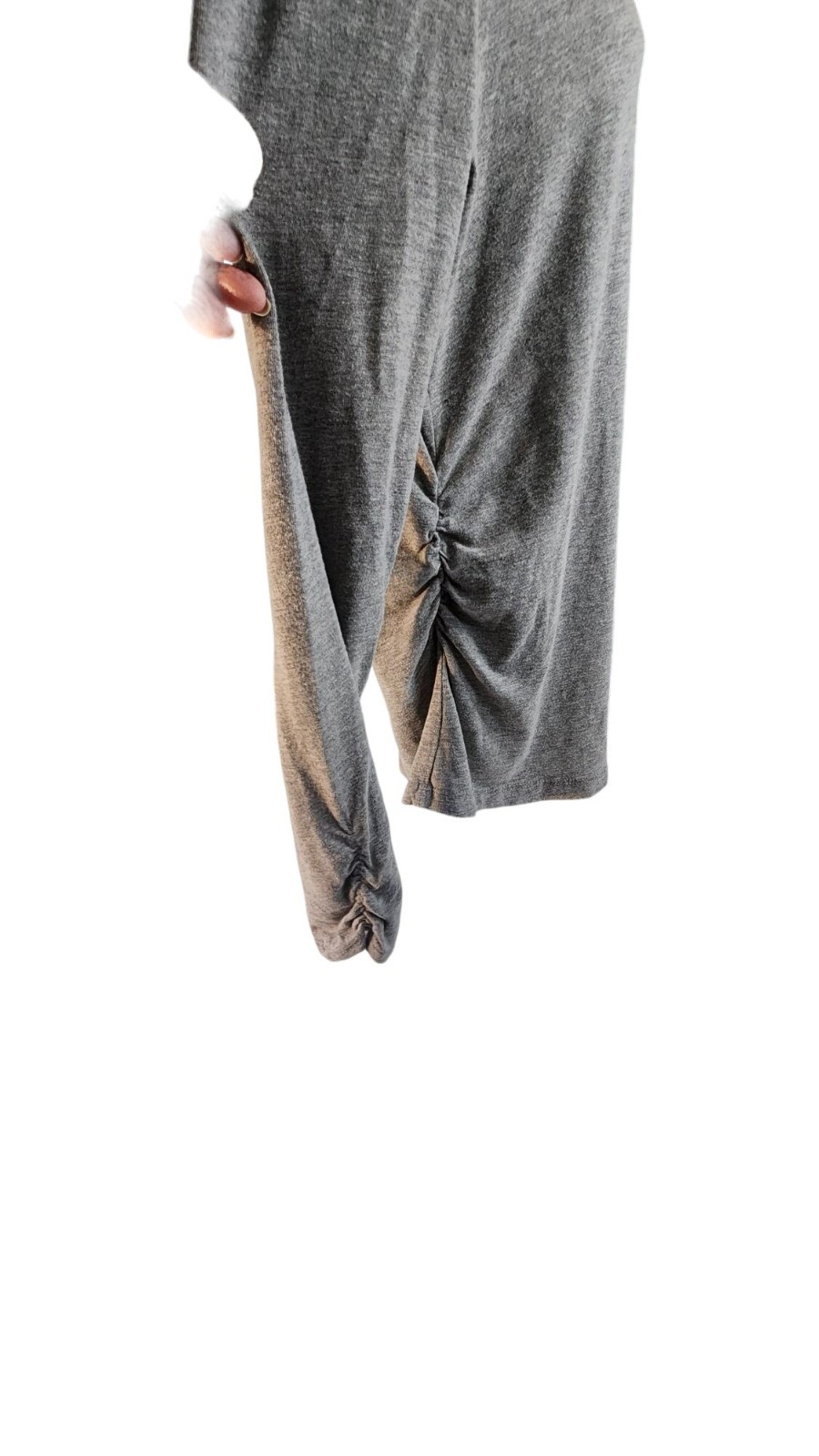 Isela Gray Turtleneck Top L Soft Stretch Knit Minimalist Long Sleeve Lounge Wear