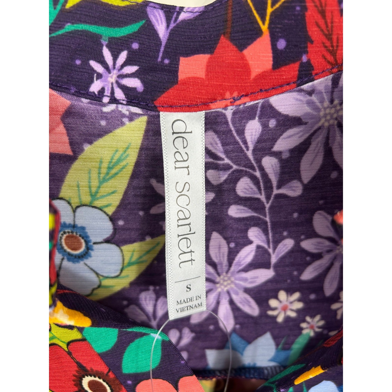 Dear Scarlett Blouse Women S Purple Floral Lizzy Top NEW Garden Party Artsy Chic