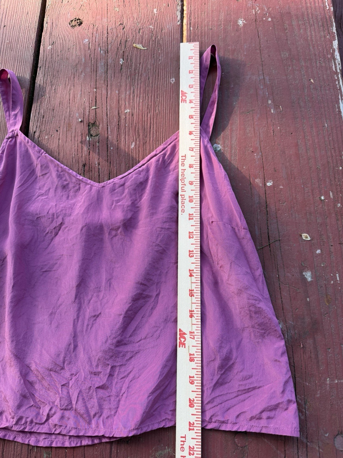Vintage 80s TESS 100% silk raspberry pink babydoll tank strappy 14(XL) festival