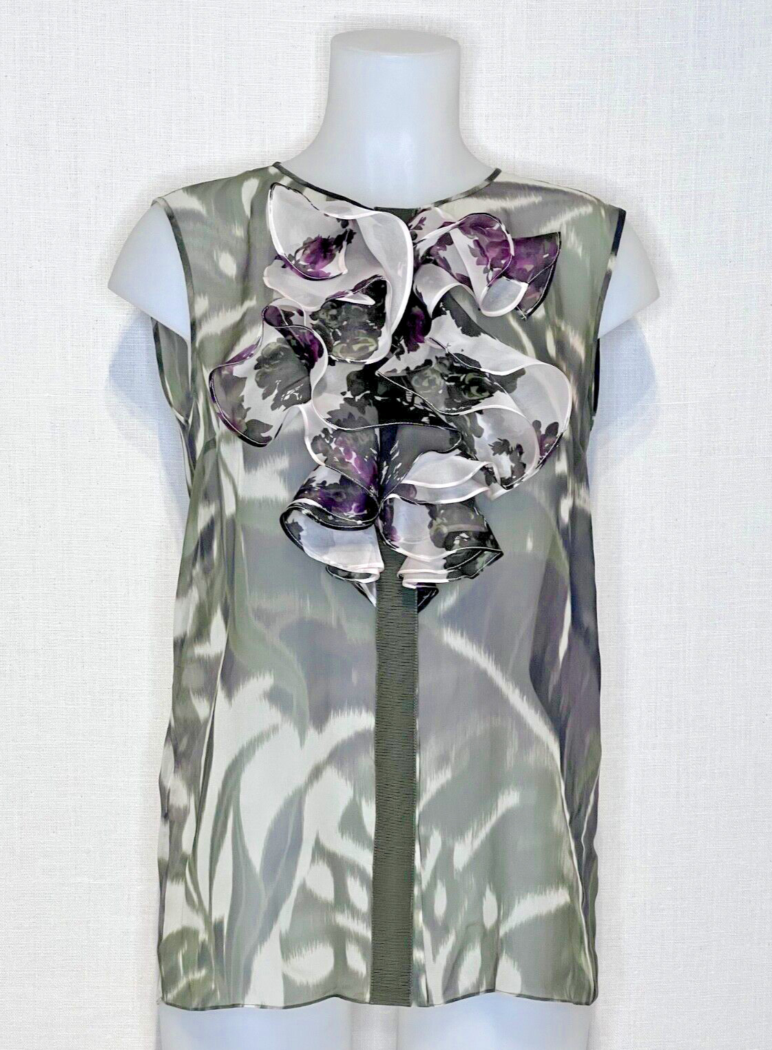 Documented RESORT 2013 Giambattista Valli Silk Chiffon Blouse Size 42 ITALY NWOT