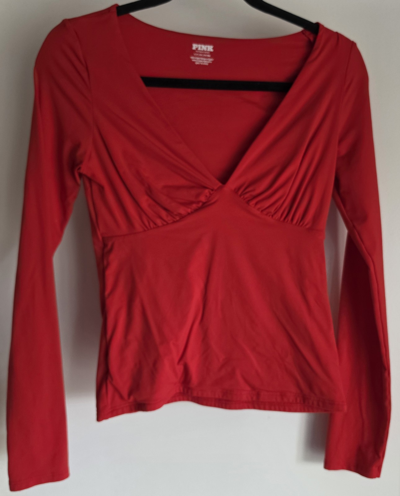 PINK Victoria’s Secret Long Sleeve Top Women’s S Red Blouse Bodycon Tee