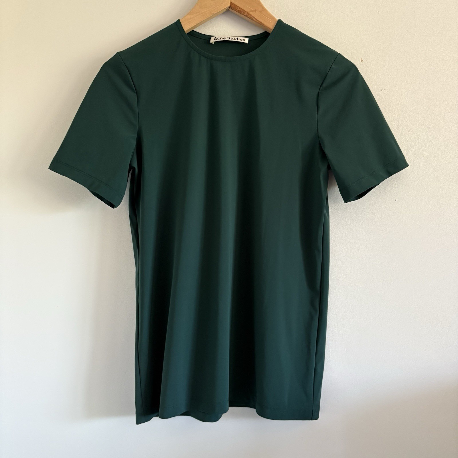 Acne Studios S Dark Green Plain Basic T-Shirt Tee Short Sleeved Top Capsule VGC