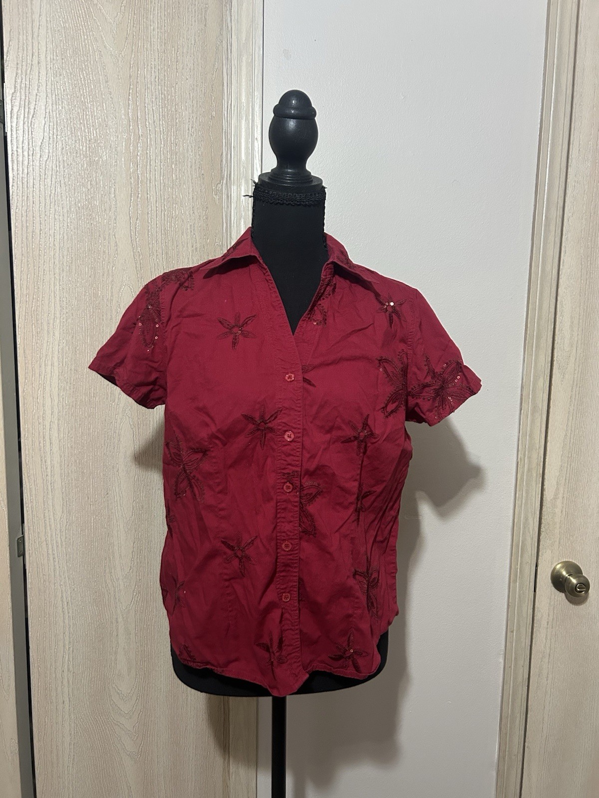 Y2K Harmony & Vine Red Sequin Too Size M