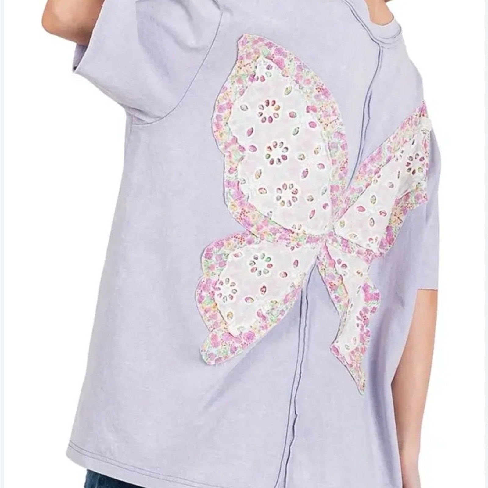Sage + Fig L Lavender Butterfly Shirt