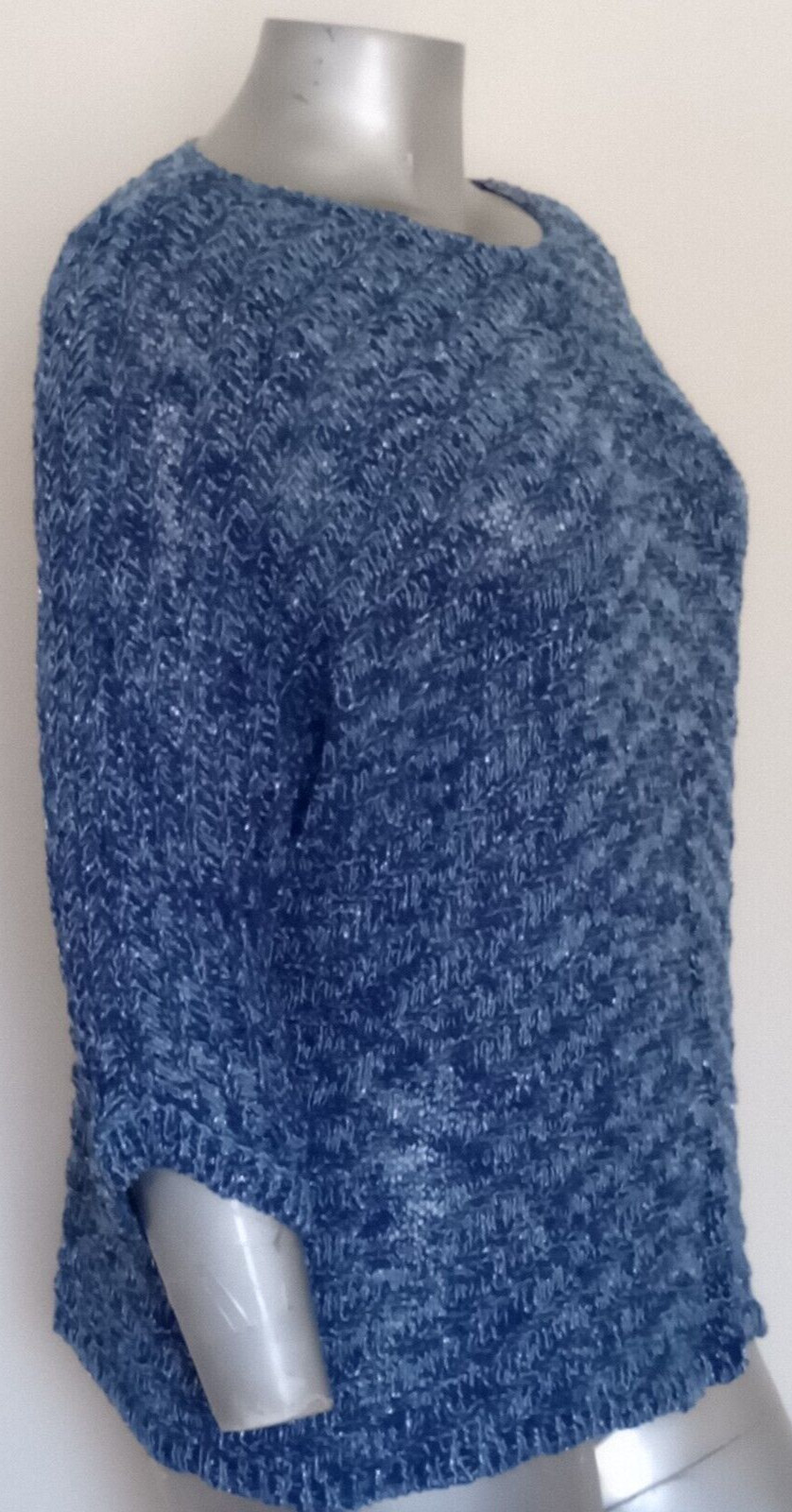 PLUS WOMEN’S KNIT SHEER YARN W/Thread silver metallic accent BLOUSE TOP Size 2X
