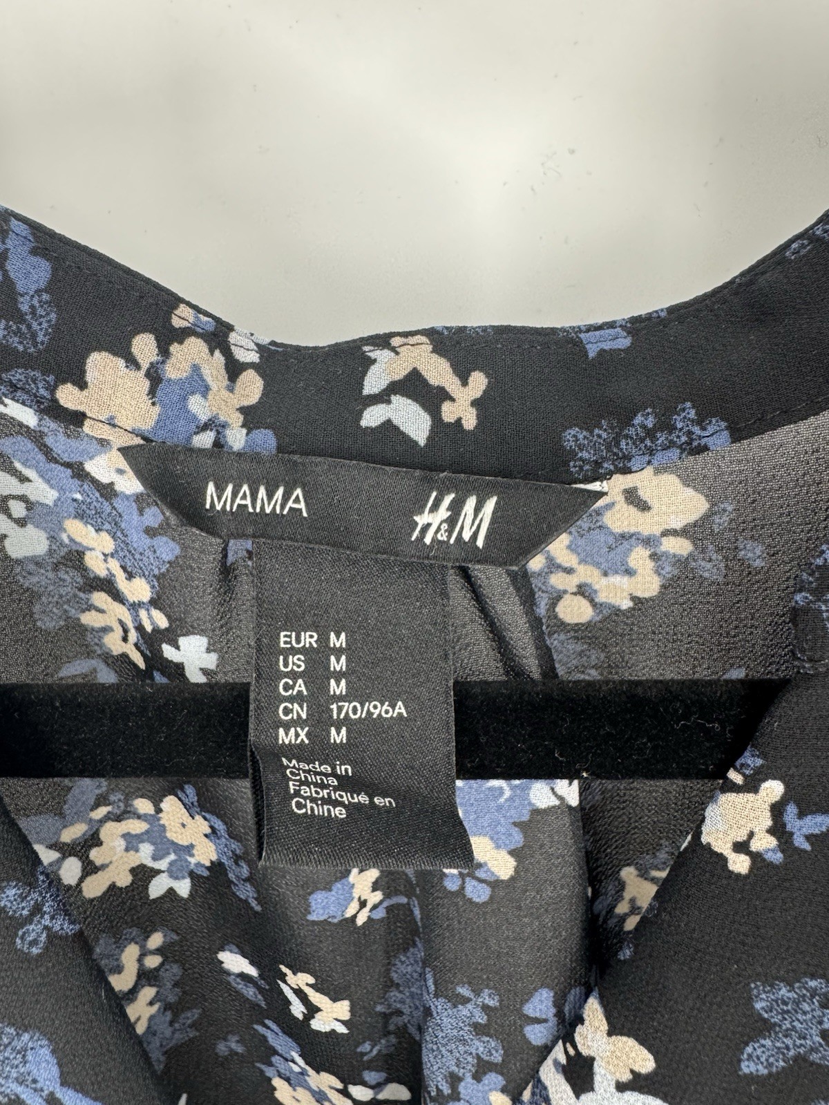H&M Mama Maternity Top Black Floral Sheer Women’s Size Medium