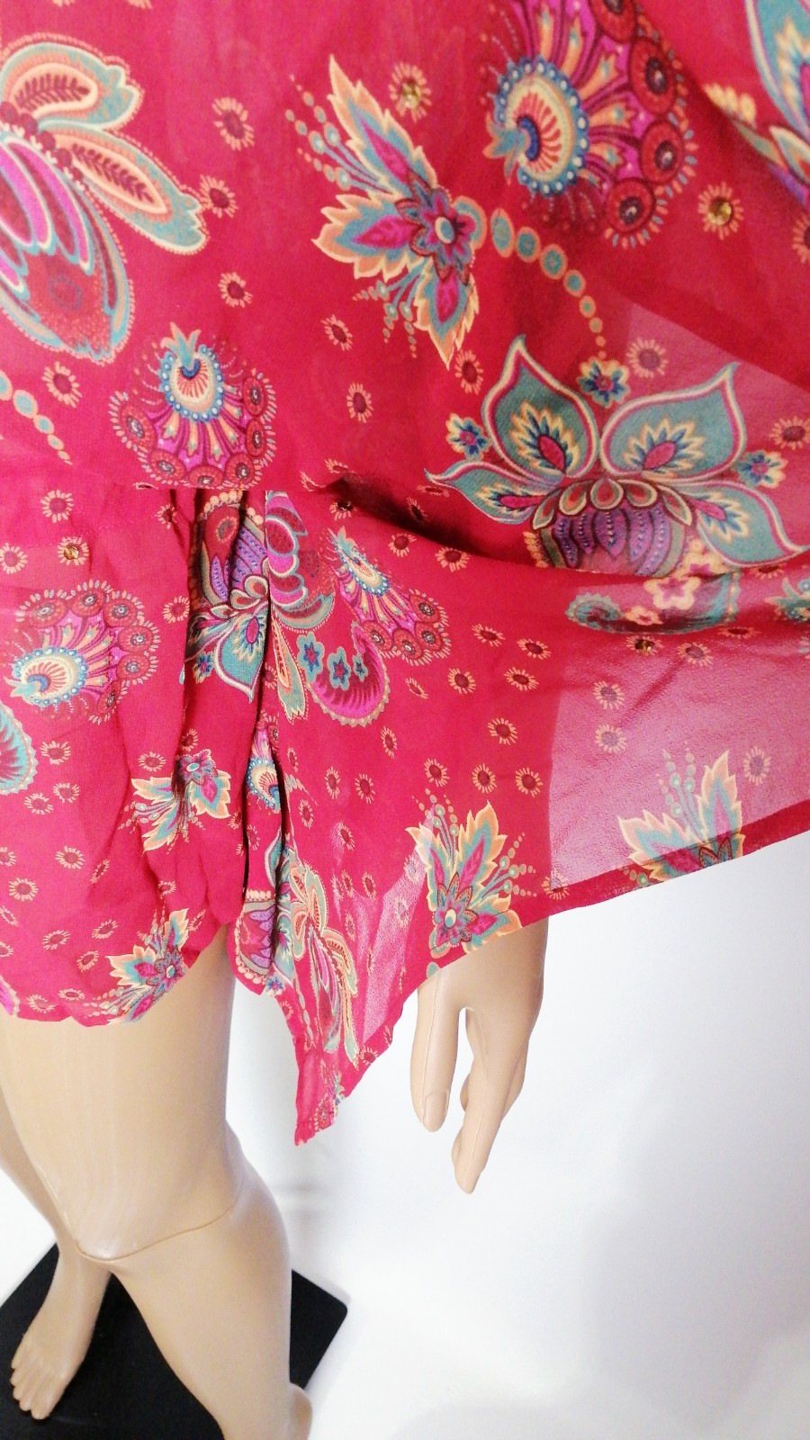Butterfly by Matthew Williamson Kaftan Tunic 100% Silk Paisley Floral Boho M