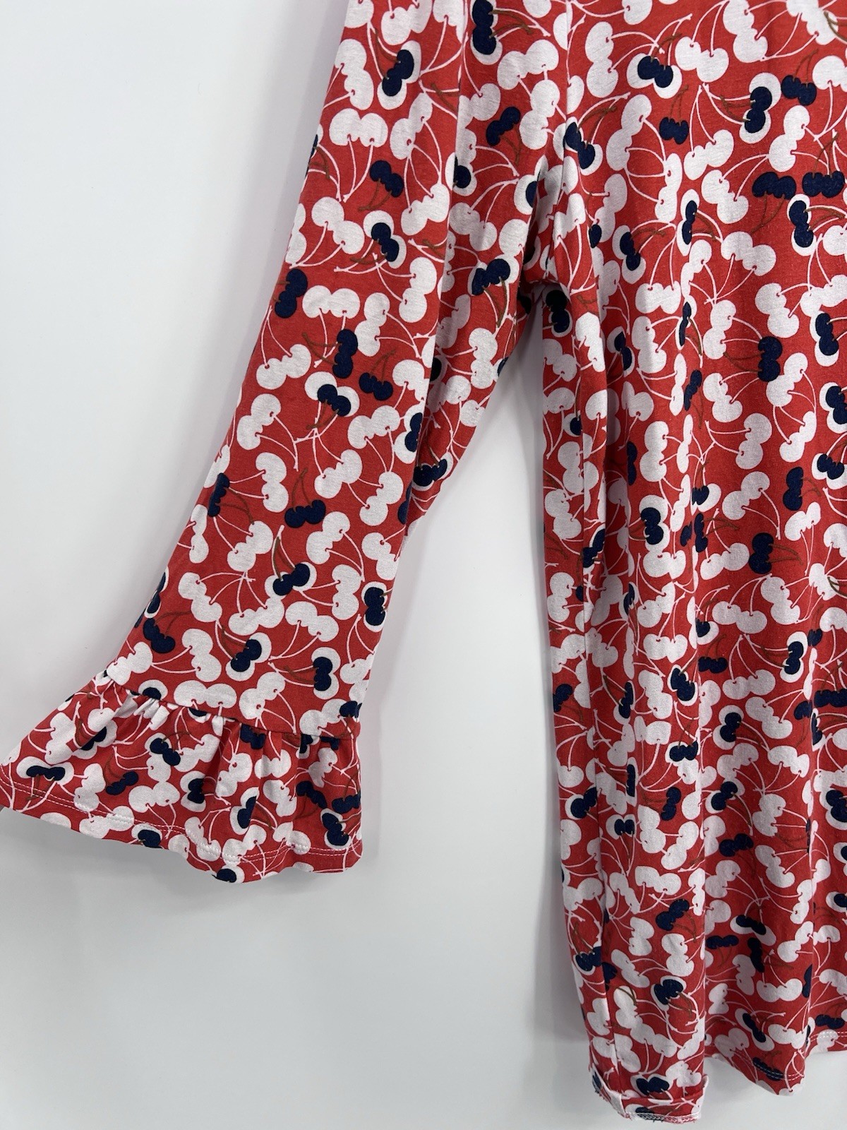 Long Tall Sally Red Floral Bell Sleeve Blouse Medium